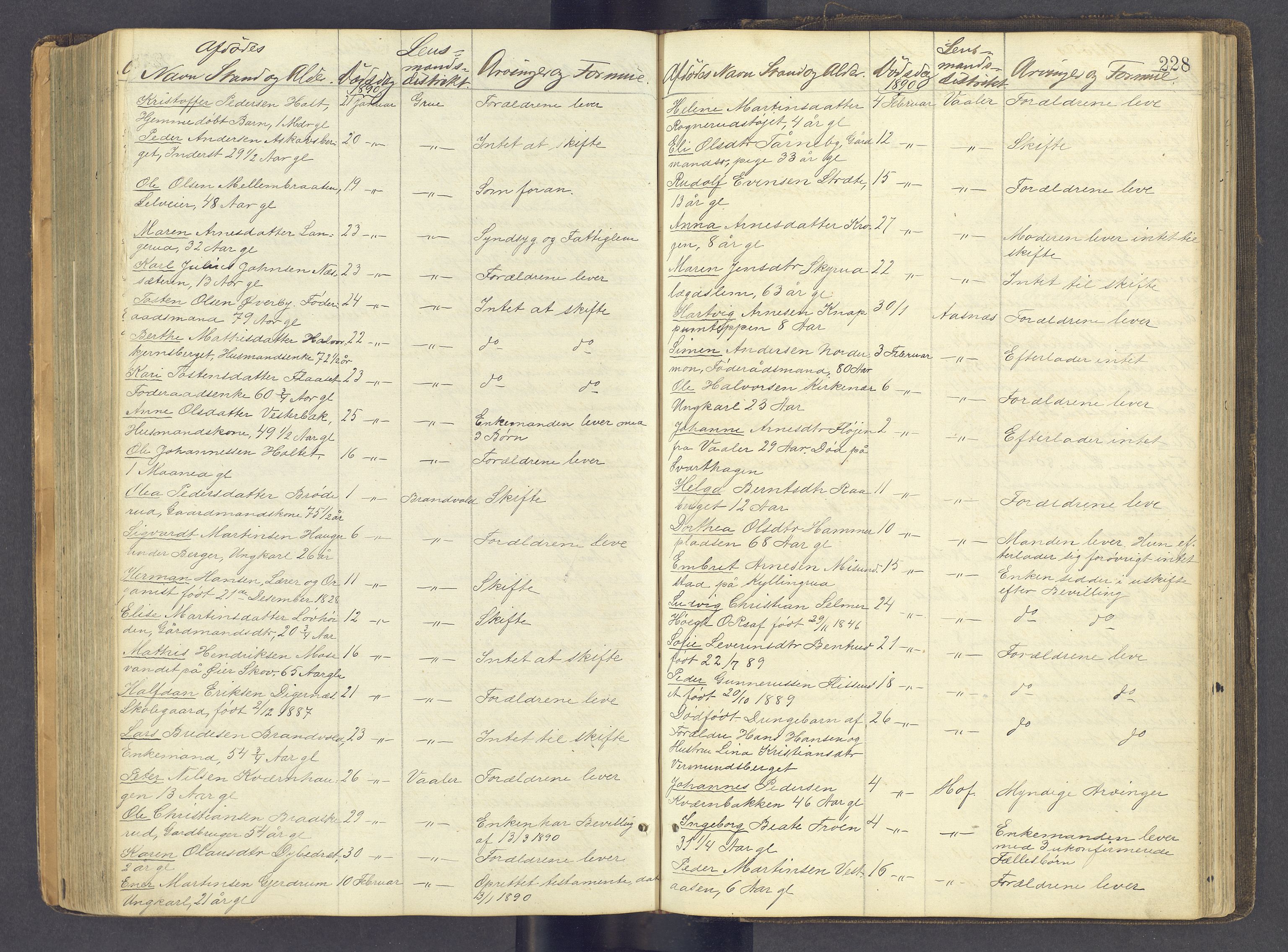 Solør tingrett, AV/SAH-TING-008/J/Jf/L0001: Dødsfallsregister, 1863-1898, s. 227b-228a