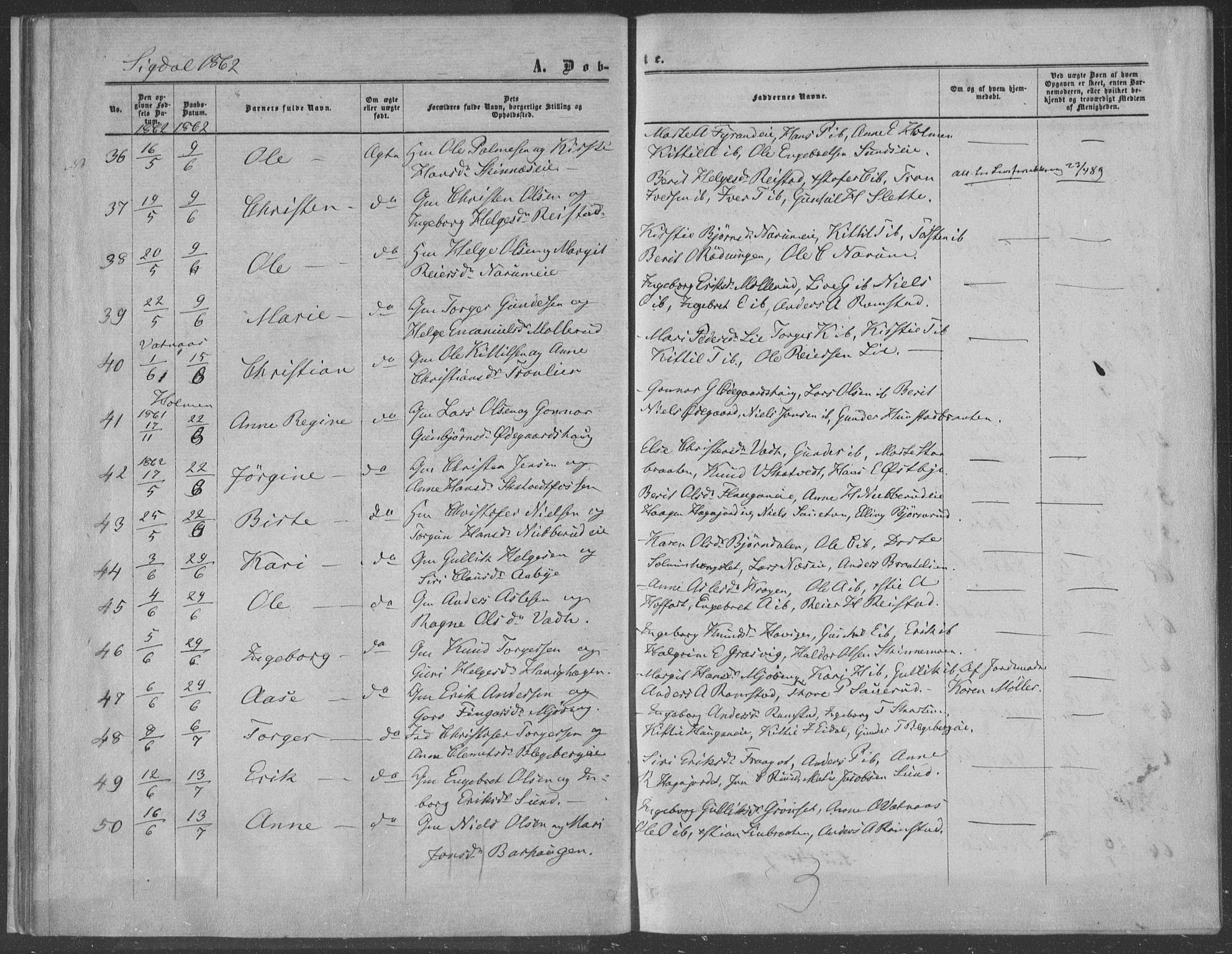 Sigdal kirkebøker, AV/SAKO-A-245/F/Fa/L0009a: Ministerialbok nr. I 9A, 1860-1871, s. 17