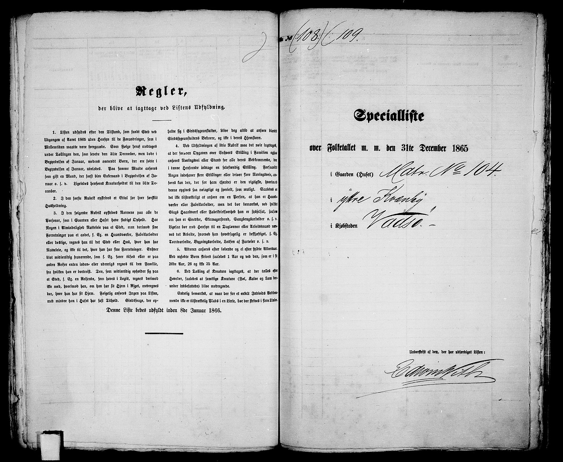 RA, Folketelling 1865 for 2003B Vadsø prestegjeld, Vadsø kjøpstad, 1865, s. 224