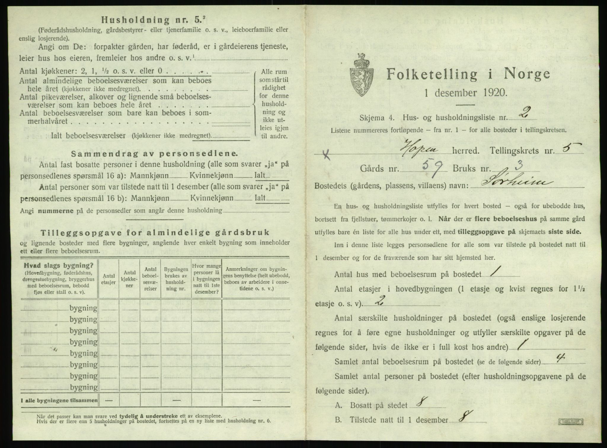 SAT, Folketelling 1920 for 1575 Hopen herred, 1920, s. 358