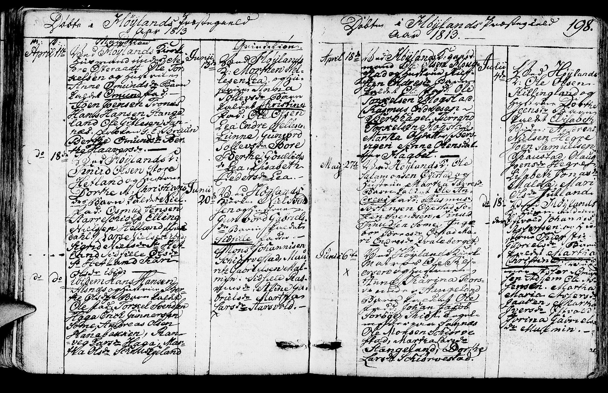 Høyland sokneprestkontor, AV/SAST-A-101799/001/30BA/L0005: Ministerialbok nr. A 5, 1804-1815, s. 198