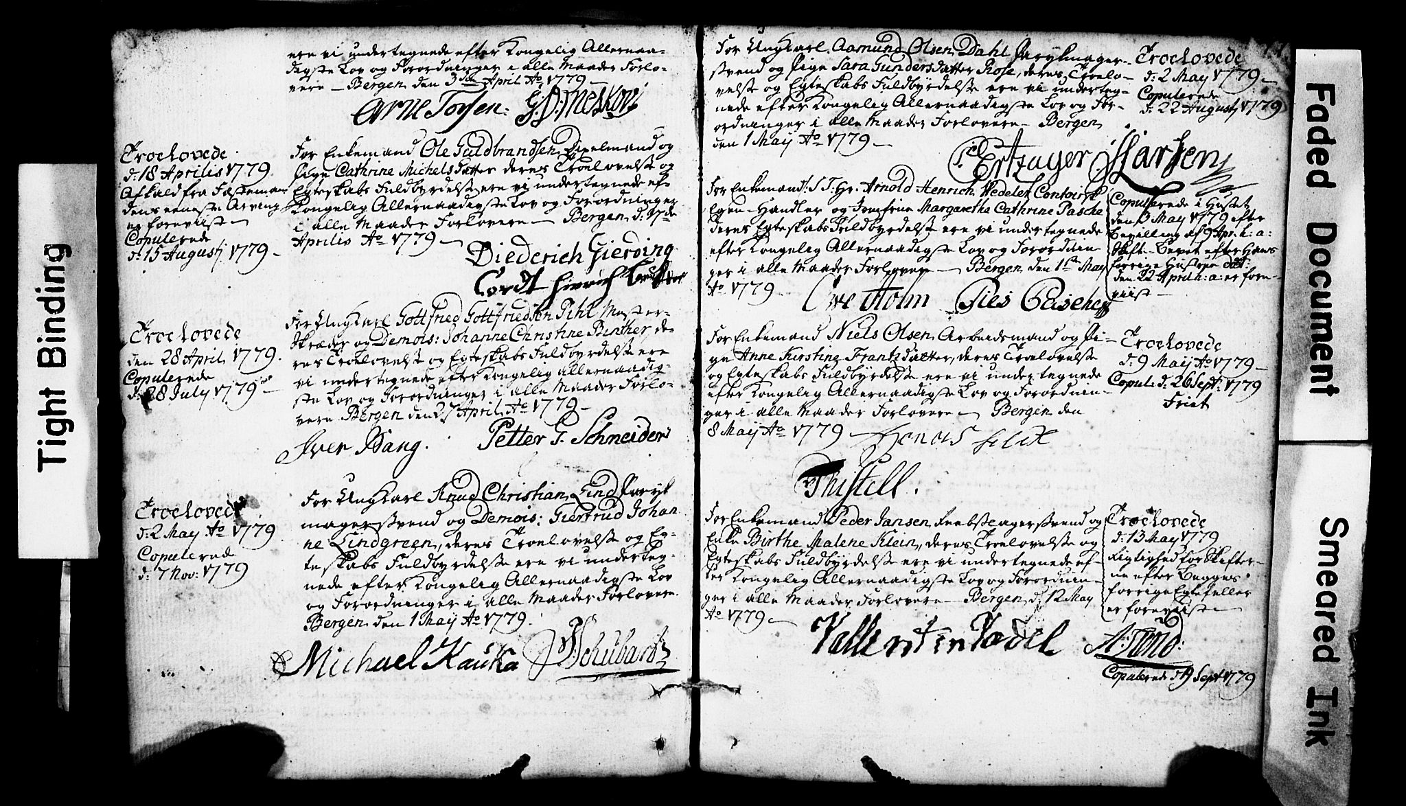Domkirken sokneprestembete, SAB/A-74801: Forlovererklæringer nr. II.5.1, 1767-1792, s. 77