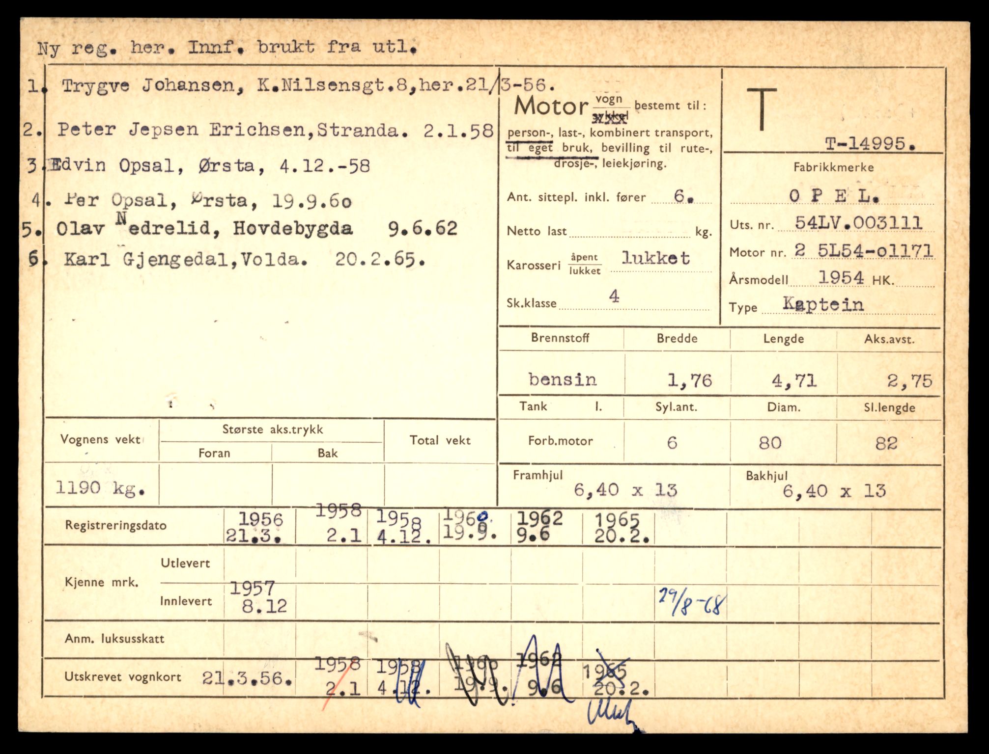 Møre og Romsdal vegkontor - Ålesund trafikkstasjon, AV/SAT-A-4099/F/Fe/L0049: Registreringskort for kjøretøy T 14864 - T 18613, 1927-1998, s. 3161