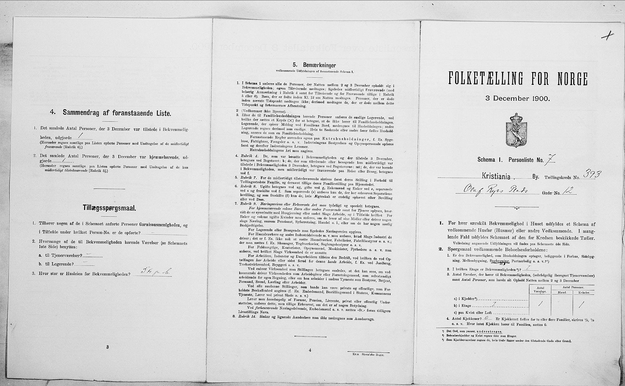 SAO, Folketelling 1900 for 0301 Kristiania kjøpstad, 1900, s. 68106