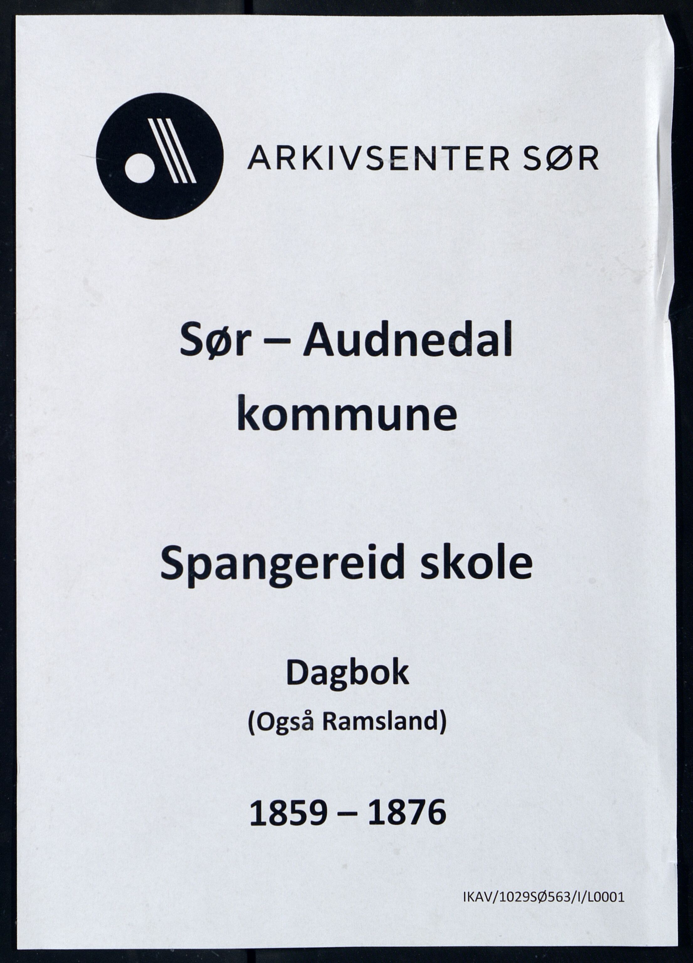 Sør-Audnedal kommune - Spangereid Skole, ARKSOR/1029SØ563/I/L0001: Dagbok, 1859-1876