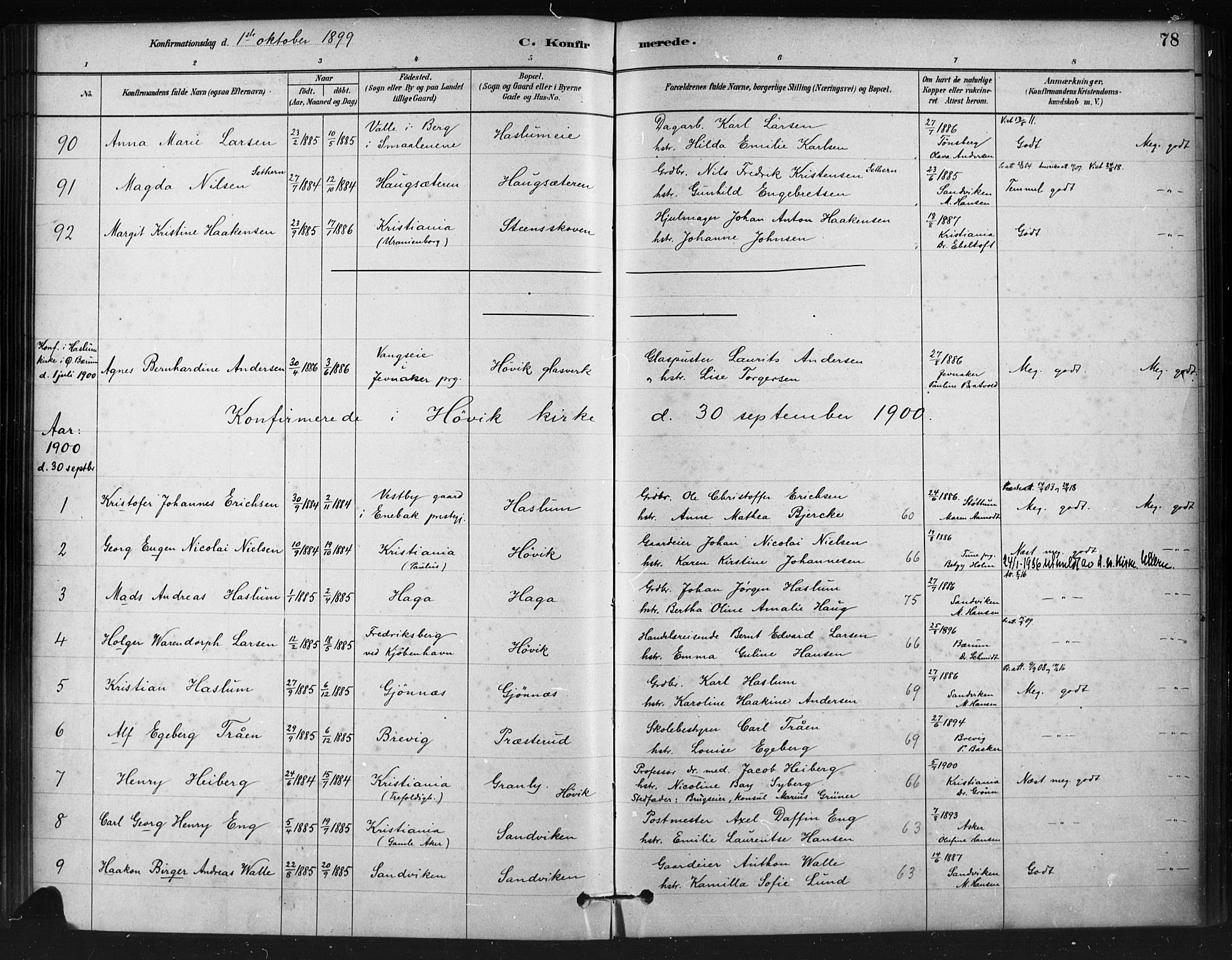 Asker prestekontor Kirkebøker, AV/SAO-A-10256a/F/Fc/L0002: Ministerialbok nr. III 2, 1879-1904, s. 78