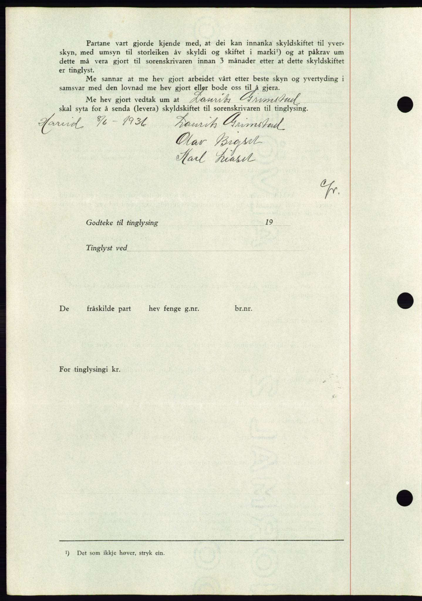 Søre Sunnmøre sorenskriveri, AV/SAT-A-4122/1/2/2C/L0061: Pantebok nr. 55, 1936-1936, Dagboknr: 931/1936