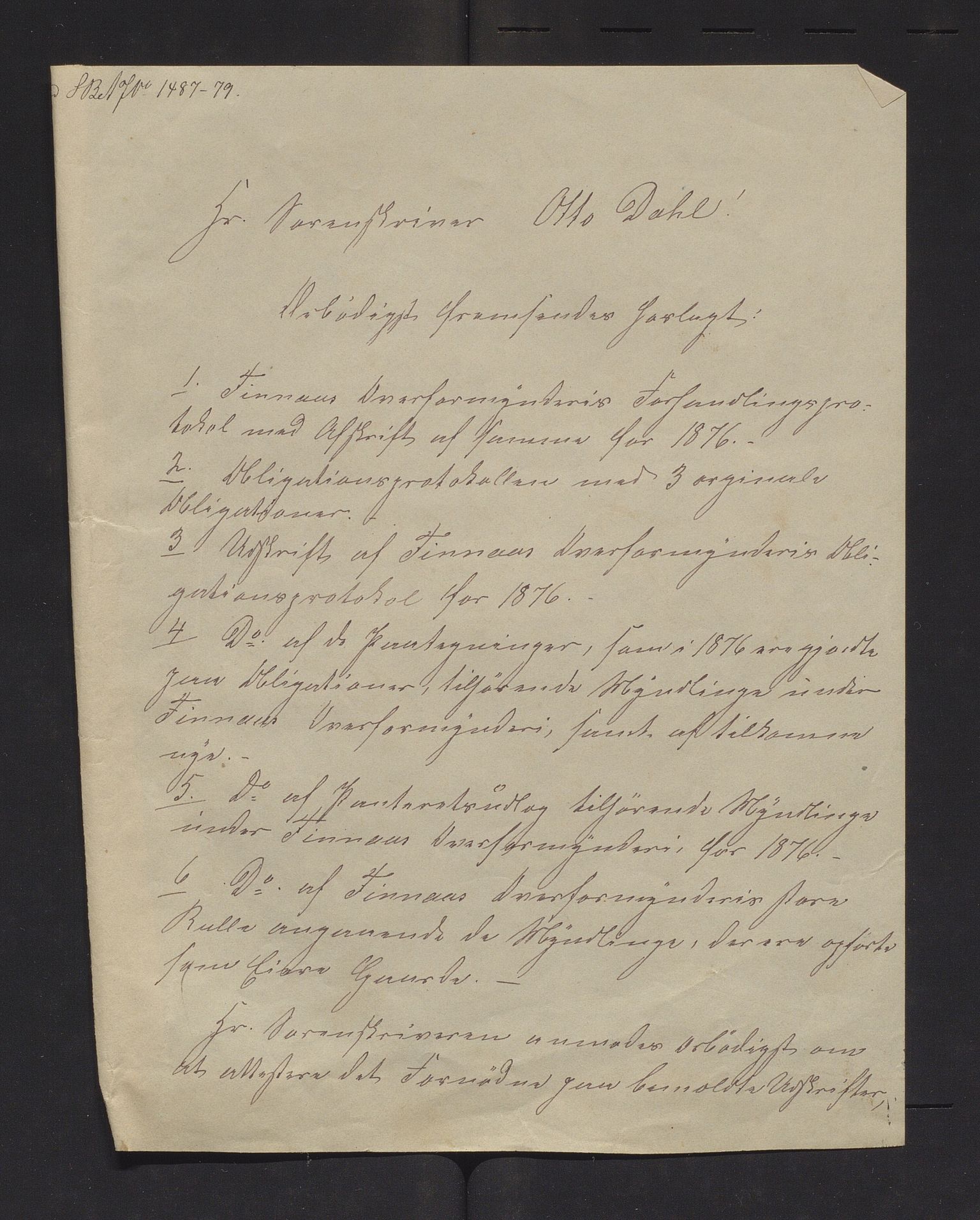 Finnaas kommune. Overformynderiet, IKAH/1218a-812/R/Ra/Raa/L0003/0004: Årlege rekneskap m/vedlegg / Årlege rekneskap m/vedlegg, 1876