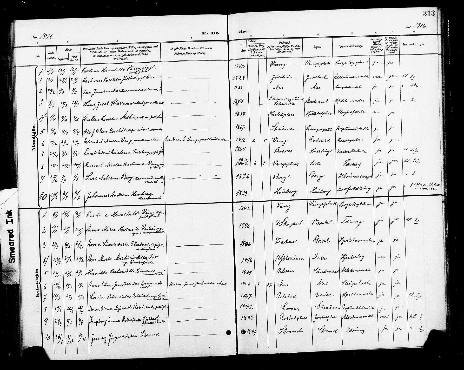 Ministerialprotokoller, klokkerbøker og fødselsregistre - Nord-Trøndelag, SAT/A-1458/730/L0302: Klokkerbok nr. 730C05, 1898-1924, s. 313