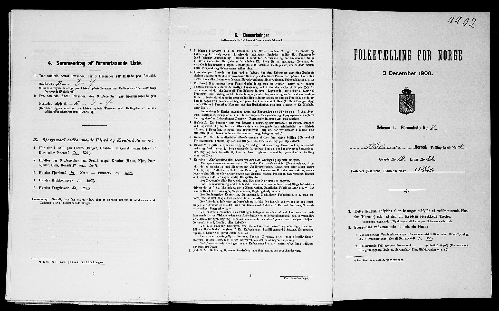 SAST, Folketelling 1900 for 1124 Haaland herred, 1900, s. 619