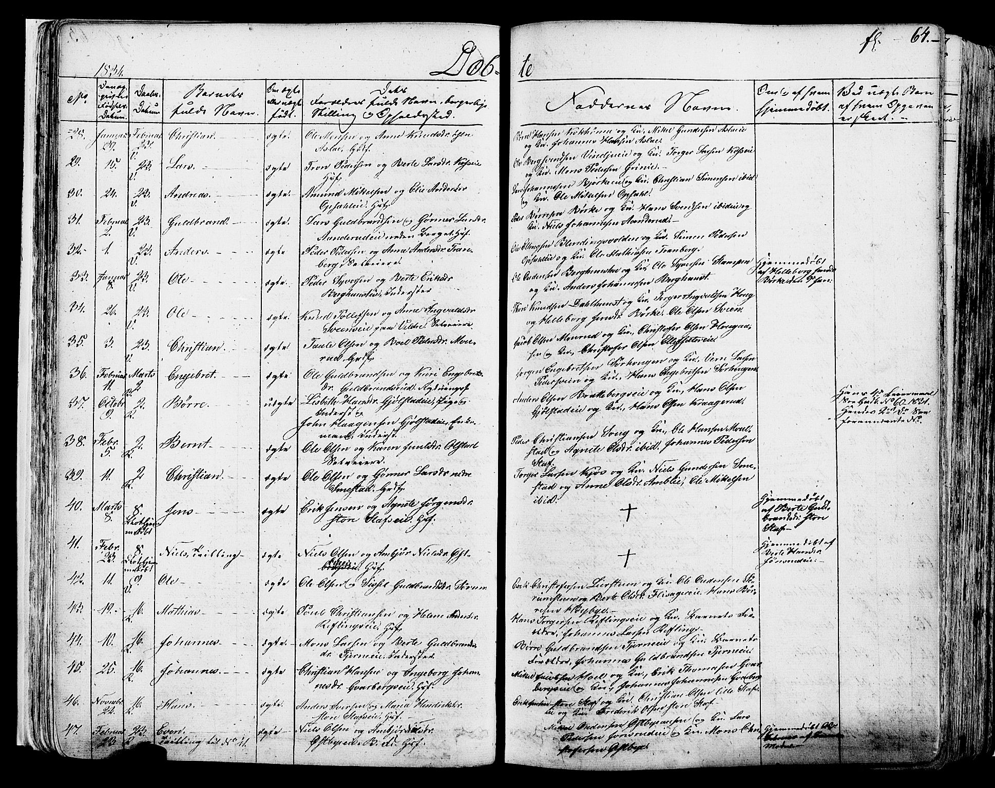Ringsaker prestekontor, AV/SAH-PREST-014/K/Ka/L0007: Ministerialbok nr. 7A, 1826-1837, s. 64
