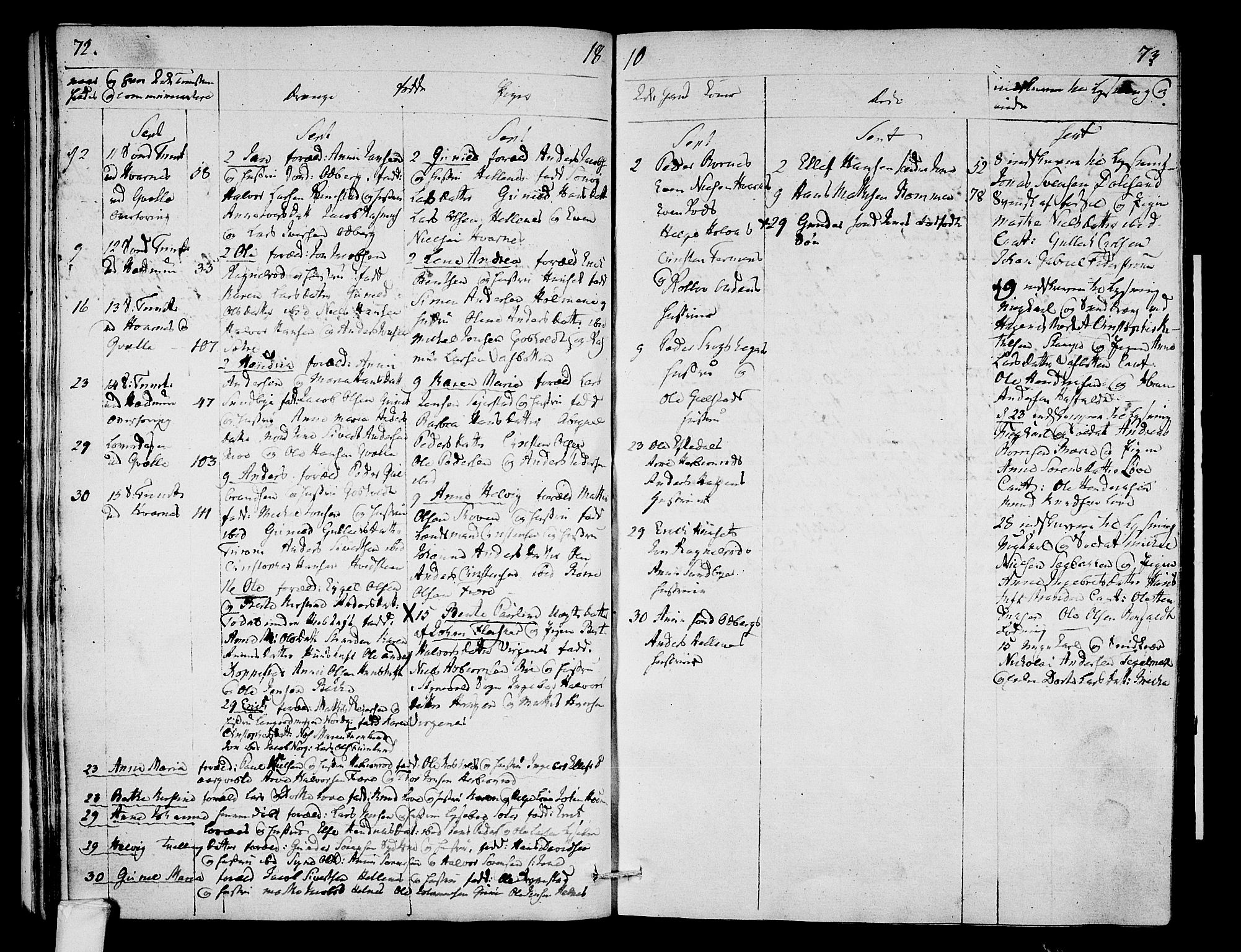 Hedrum kirkebøker, AV/SAKO-A-344/F/Fa/L0003: Ministerialbok nr. I 3, 1807-1816, s. 72-73