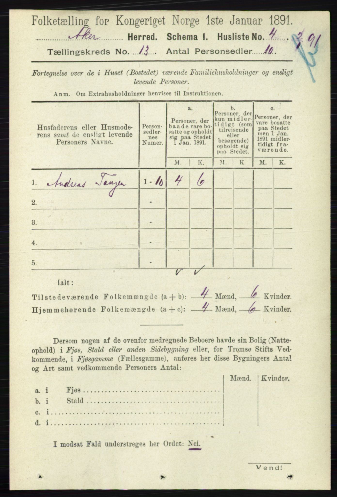 RA, Folketelling 1891 for 0218 Aker herred, 1891, s. 12030