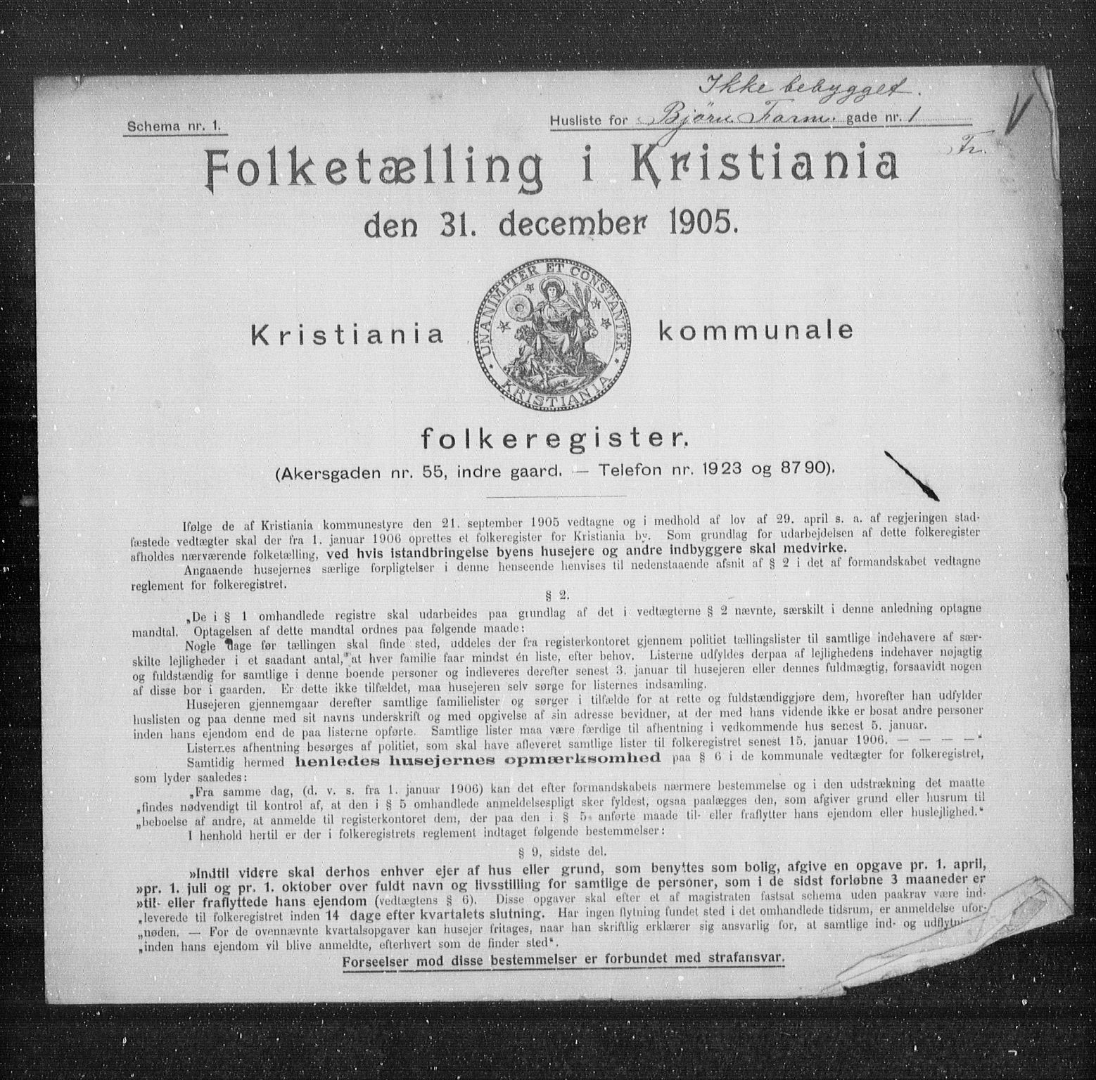 OBA, Kommunal folketelling 31.12.1905 for Kristiania kjøpstad, 1905, s. 3358