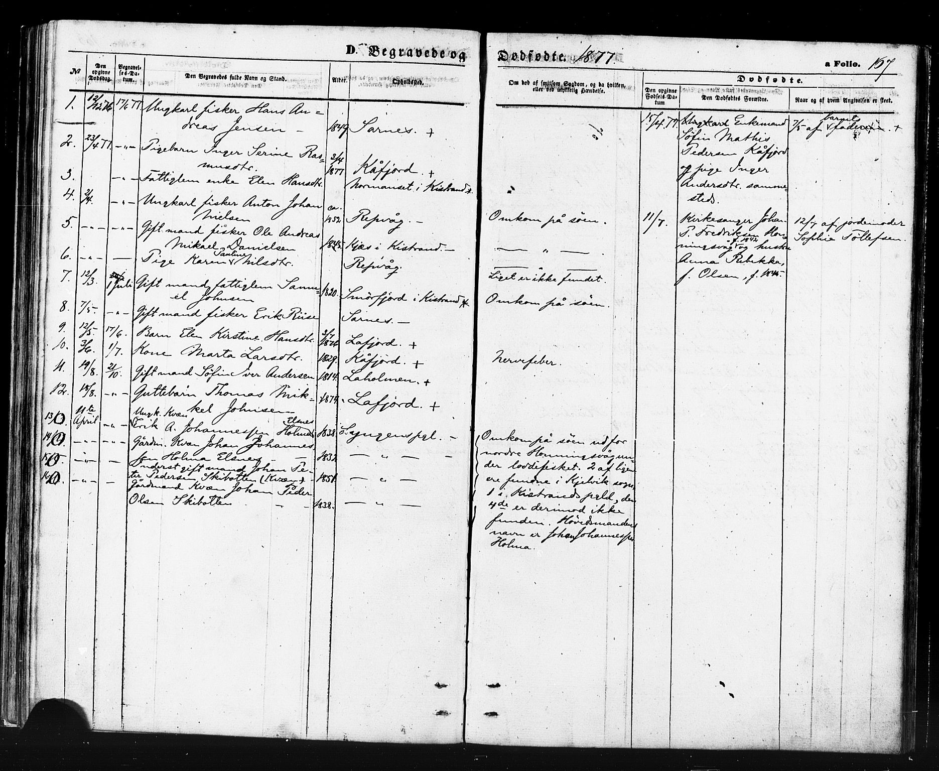 Måsøy sokneprestkontor, AV/SATØ-S-1348/H/Ha/L0006kirke: Ministerialbok nr. 6, 1861-1886, s. 167