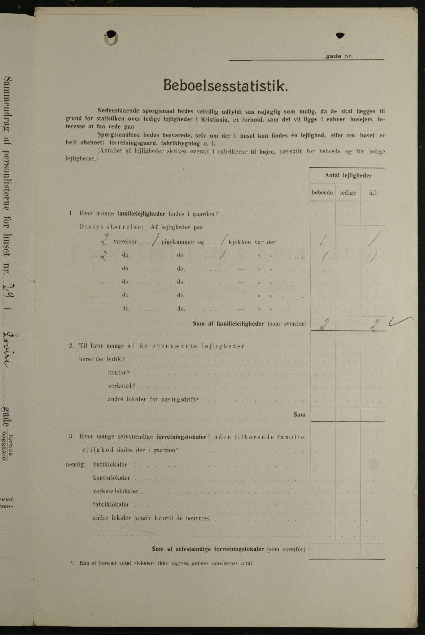 OBA, Kommunal folketelling 1.2.1908 for Kristiania kjøpstad, 1908, s. 52310