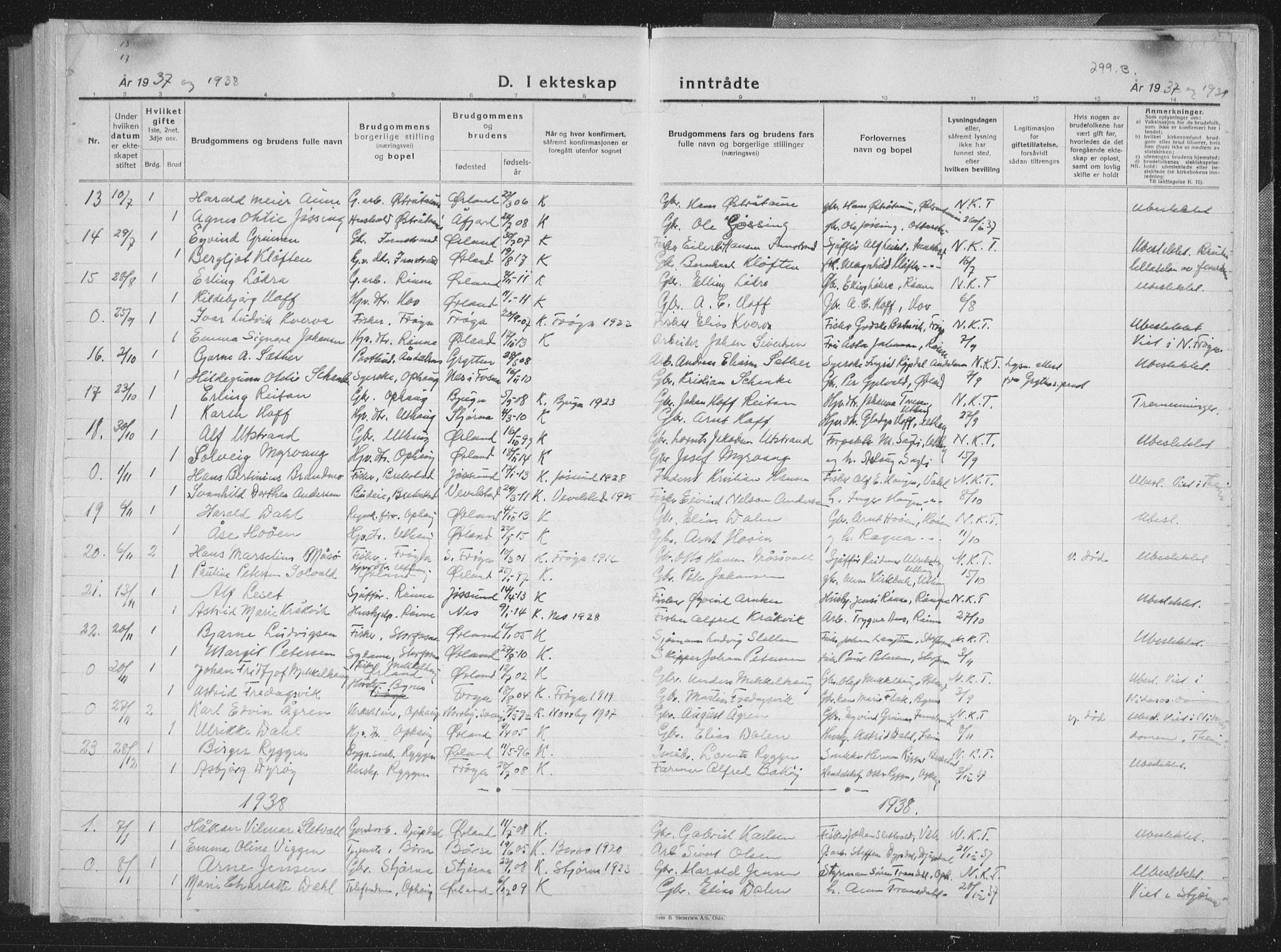 Ministerialprotokoller, klokkerbøker og fødselsregistre - Sør-Trøndelag, SAT/A-1456/659/L0747: Klokkerbok nr. 659C04, 1913-1938, s. 301