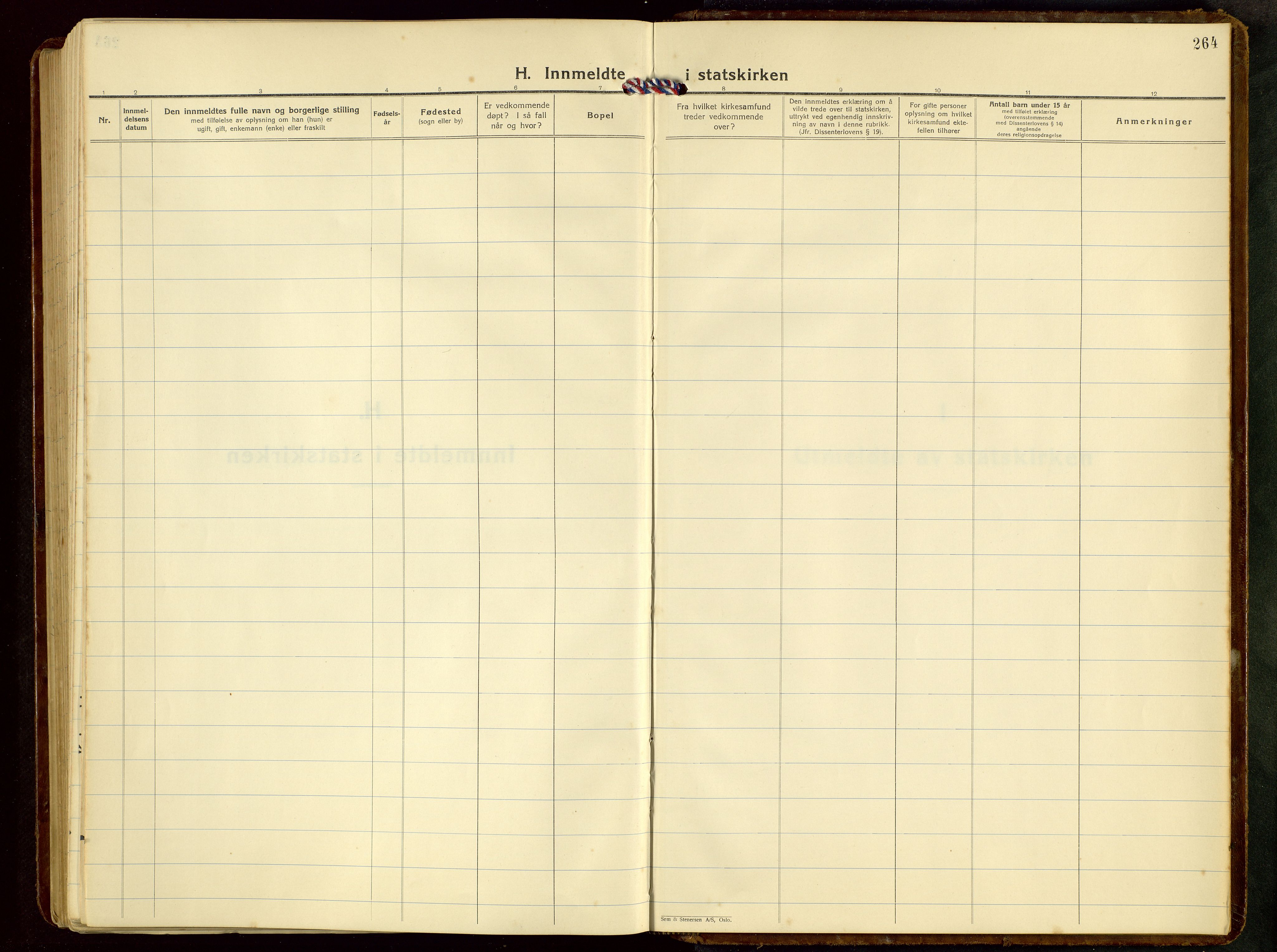 Skudenes sokneprestkontor, AV/SAST-A -101849/H/Ha/Hab/L0012: Klokkerbok nr. B 12, 1936-1968, s. 264