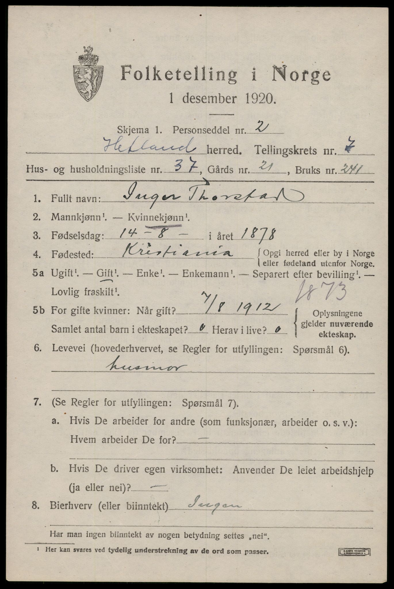 SAST, Folketelling 1920 for 1126 Hetland herred, 1920, s. 14367