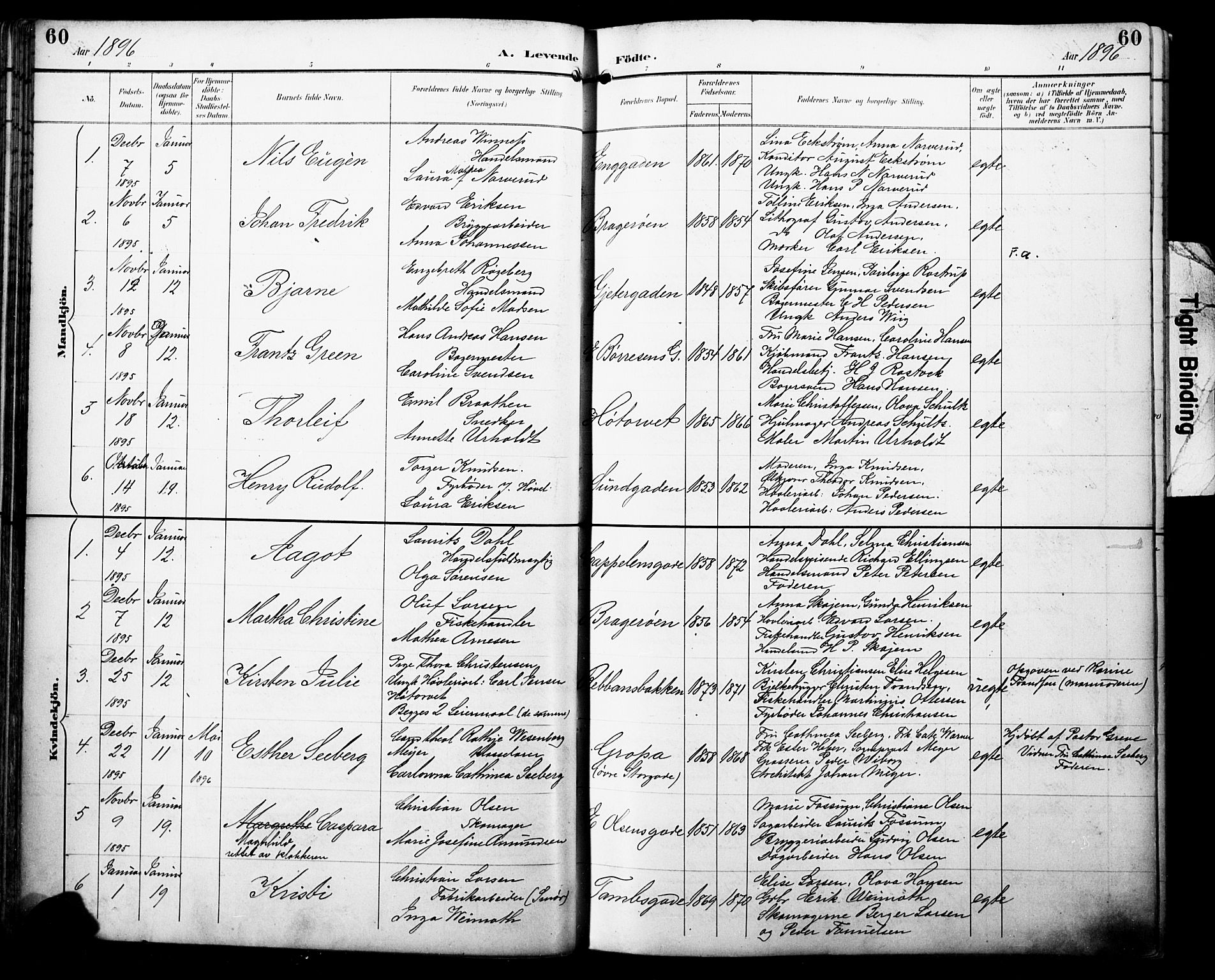 Bragernes kirkebøker, AV/SAKO-A-6/F/Fb/L0008: Ministerialbok nr. II 8, 1894-1902, s. 60