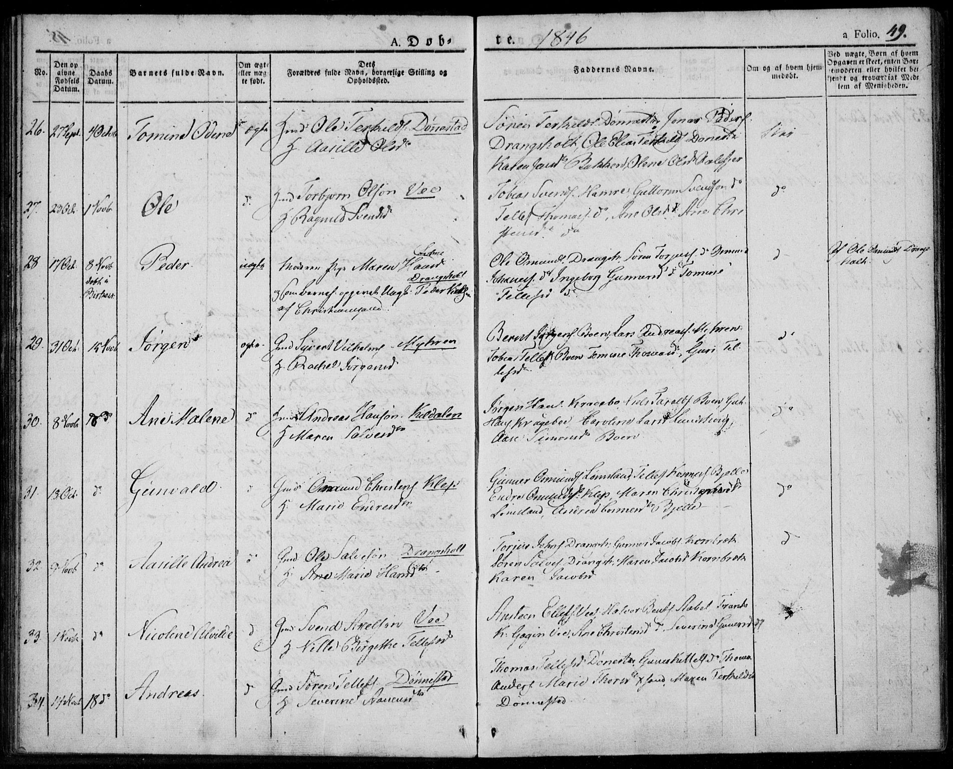 Tveit sokneprestkontor, AV/SAK-1111-0043/F/Fa/L0003: Ministerialbok nr. A 3, 1829-1852, s. 49