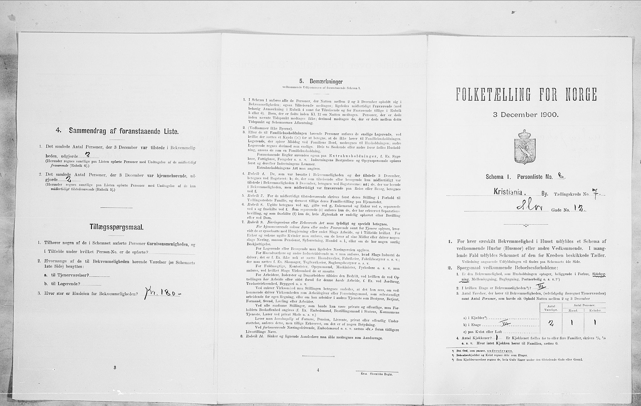 SAO, Folketelling 1900 for 0301 Kristiania kjøpstad, 1900, s. 92210