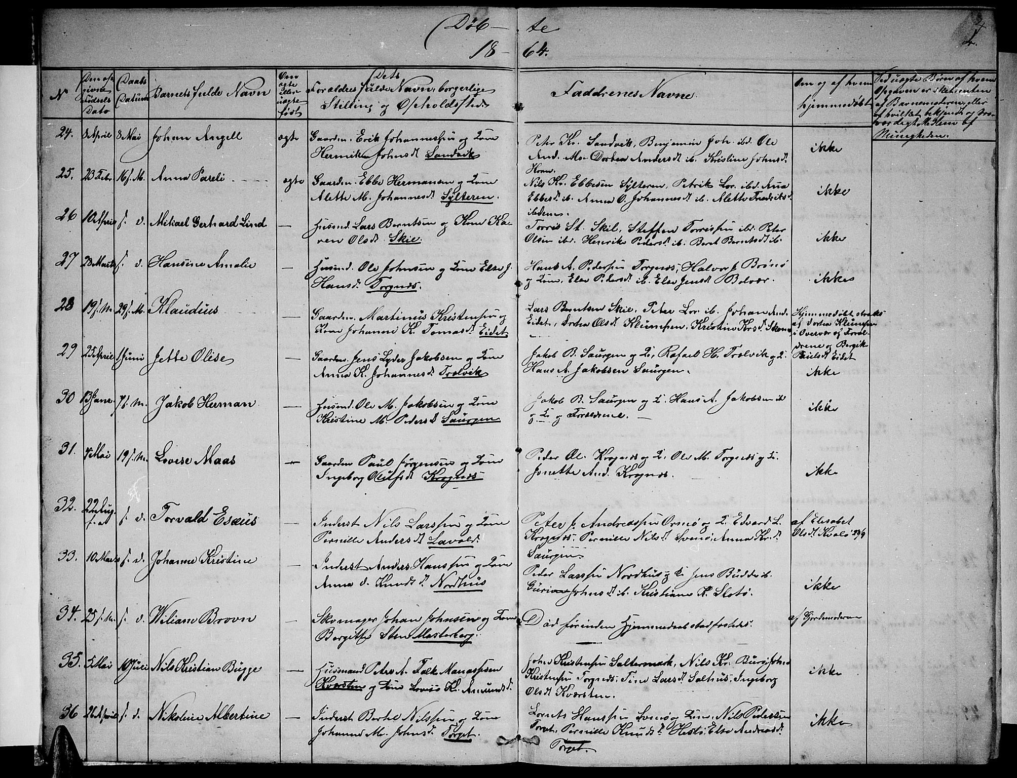 Ministerialprotokoller, klokkerbøker og fødselsregistre - Nordland, SAT/A-1459/813/L0212: Klokkerbok nr. 813C04, 1864-1886, s. 4