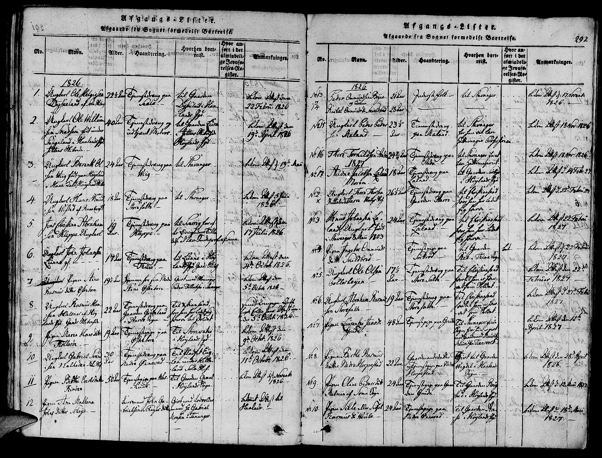 Klepp sokneprestkontor, AV/SAST-A-101803/001/3/30BA/L0002: Ministerialbok nr. A 2, 1816-1833, s. 292