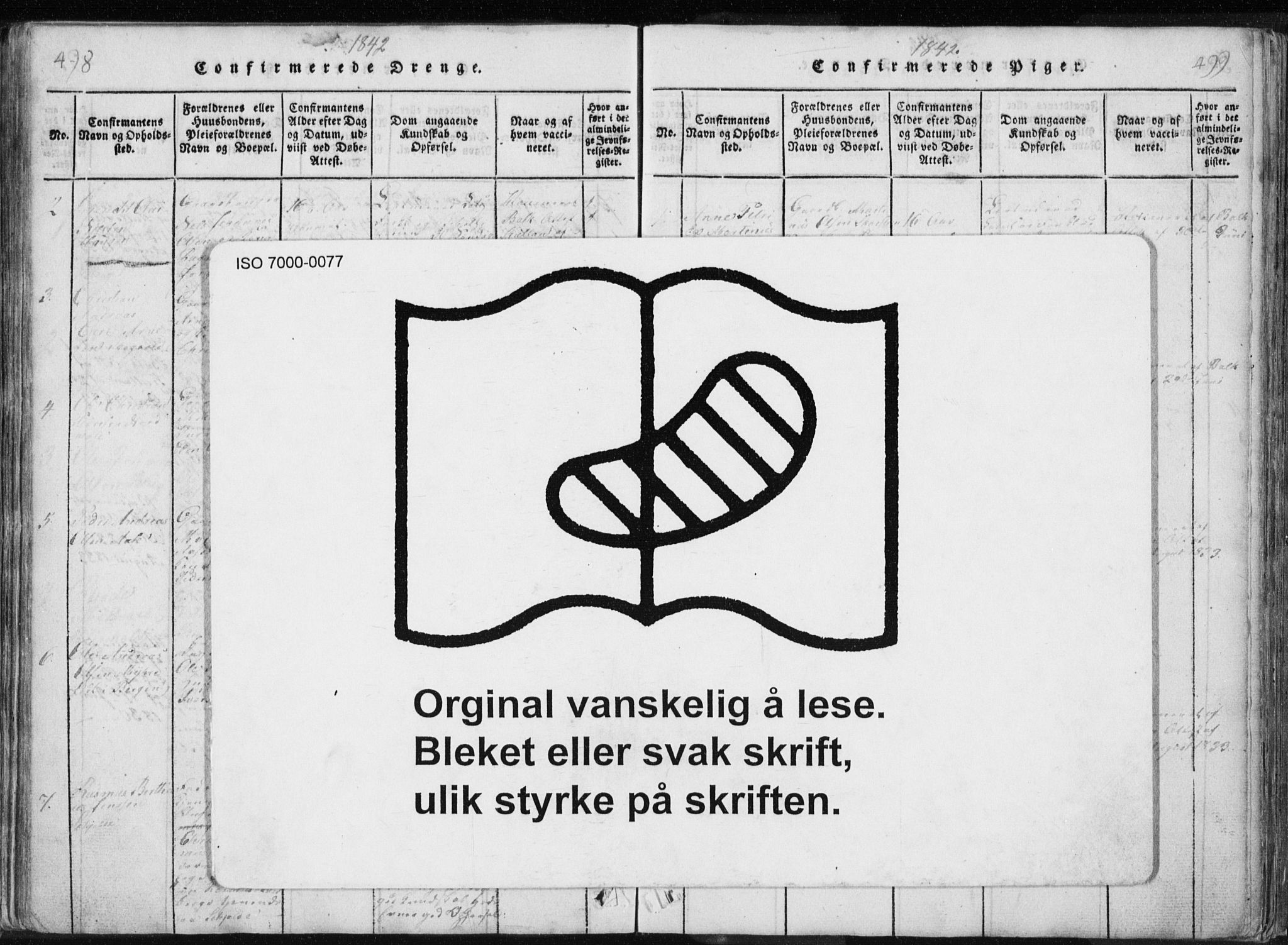 Ministerialprotokoller, klokkerbøker og fødselsregistre - Nordland, AV/SAT-A-1459/897/L1411: Klokkerbok nr. 897C01, 1820-1866, s. 498-499