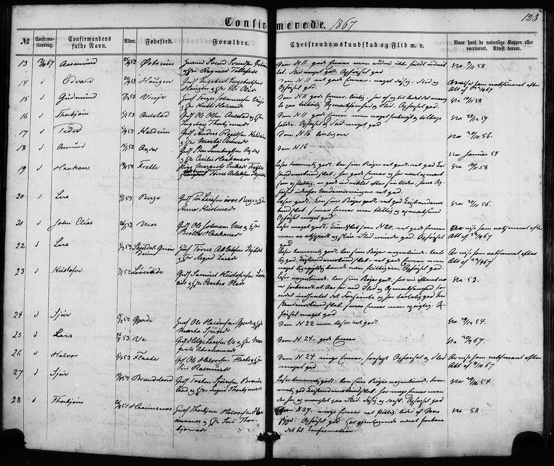 Etne sokneprestembete, AV/SAB-A-75001/H/Haa: Ministerialbok nr. A 9, 1862-1878, s. 123