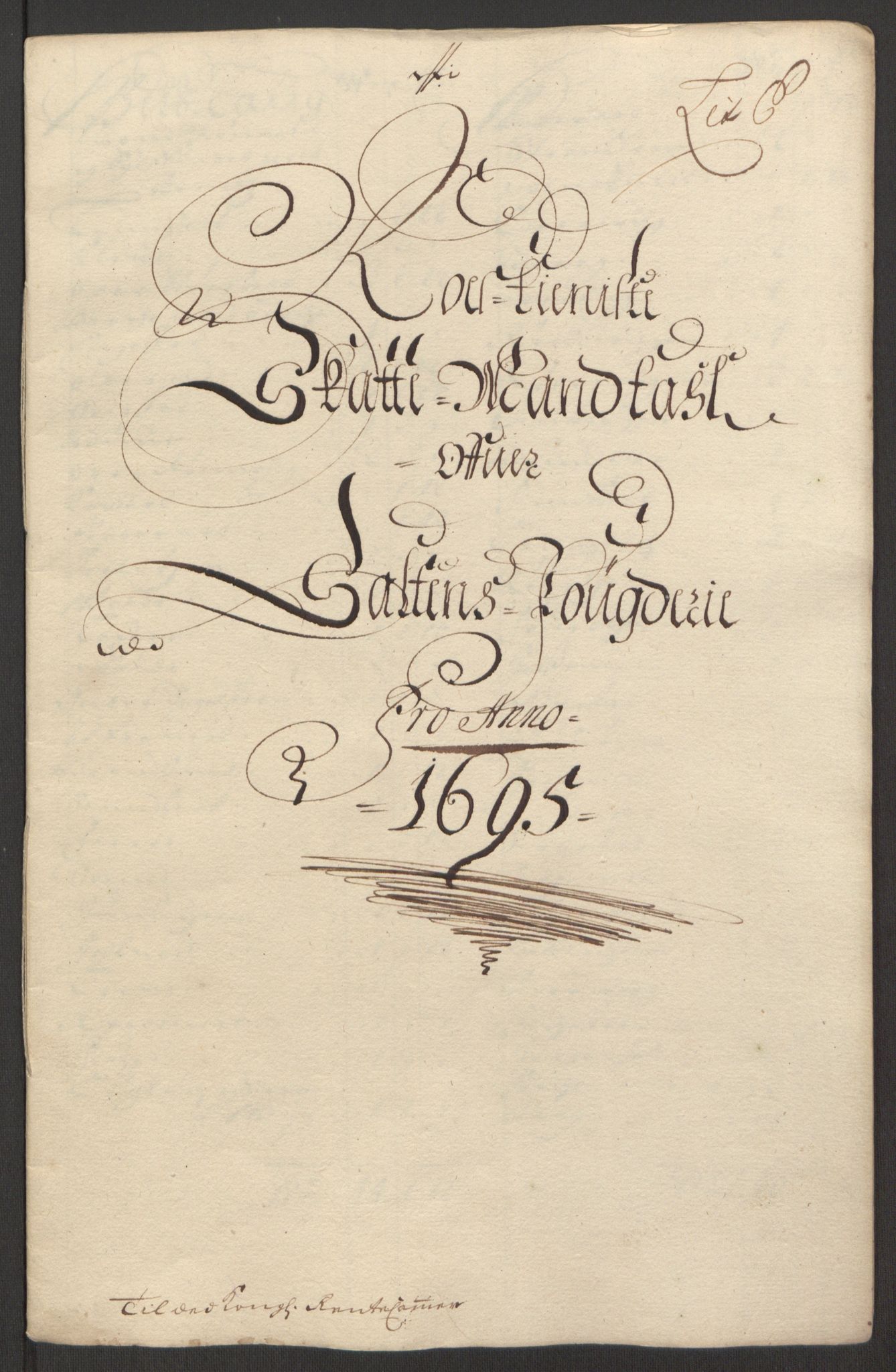 Rentekammeret inntil 1814, Reviderte regnskaper, Fogderegnskap, RA/EA-4092/R66/L4578: Fogderegnskap Salten, 1694-1696, s. 174