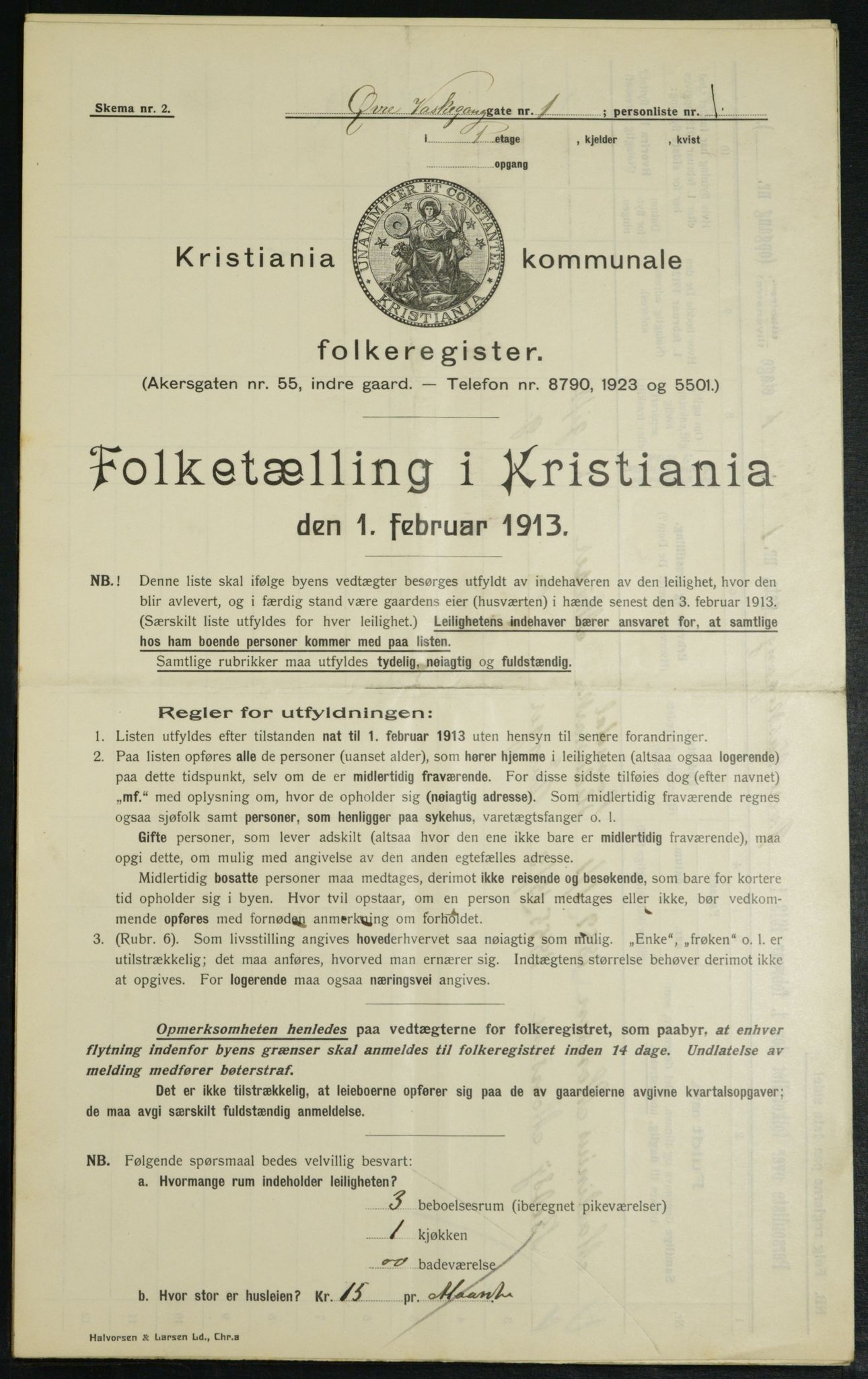 OBA, Kommunal folketelling 1.2.1913 for Kristiania, 1913, s. 129931