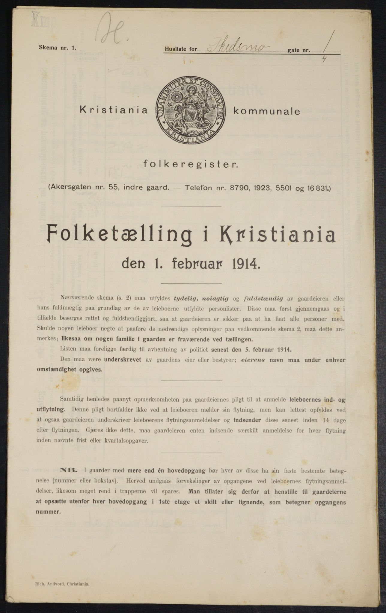 OBA, Kommunal folketelling 1.2.1914 for Kristiania, 1914, s. 95132