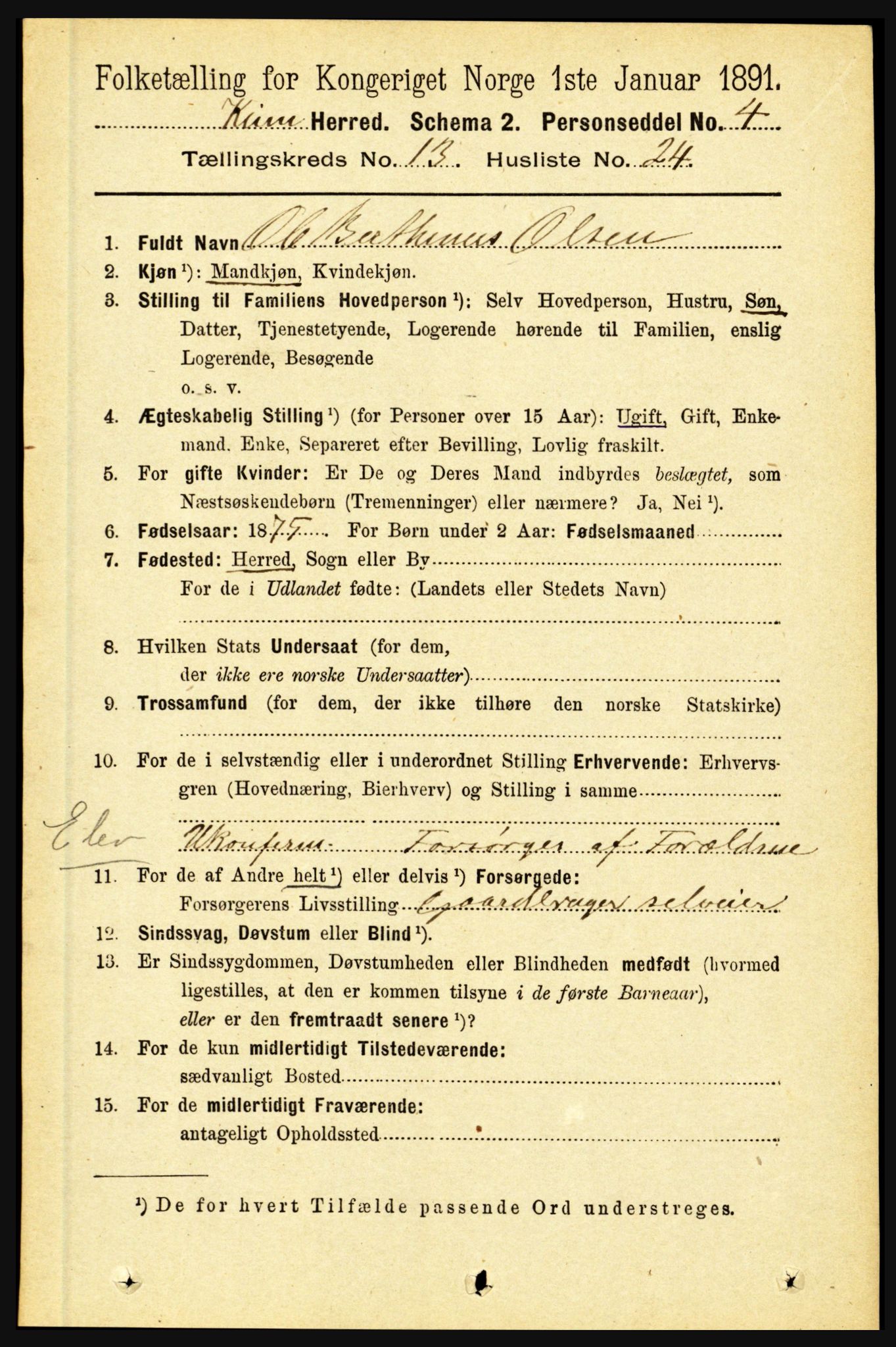 RA, Folketelling 1891 for 1437 Kinn herred, 1891, s. 5227