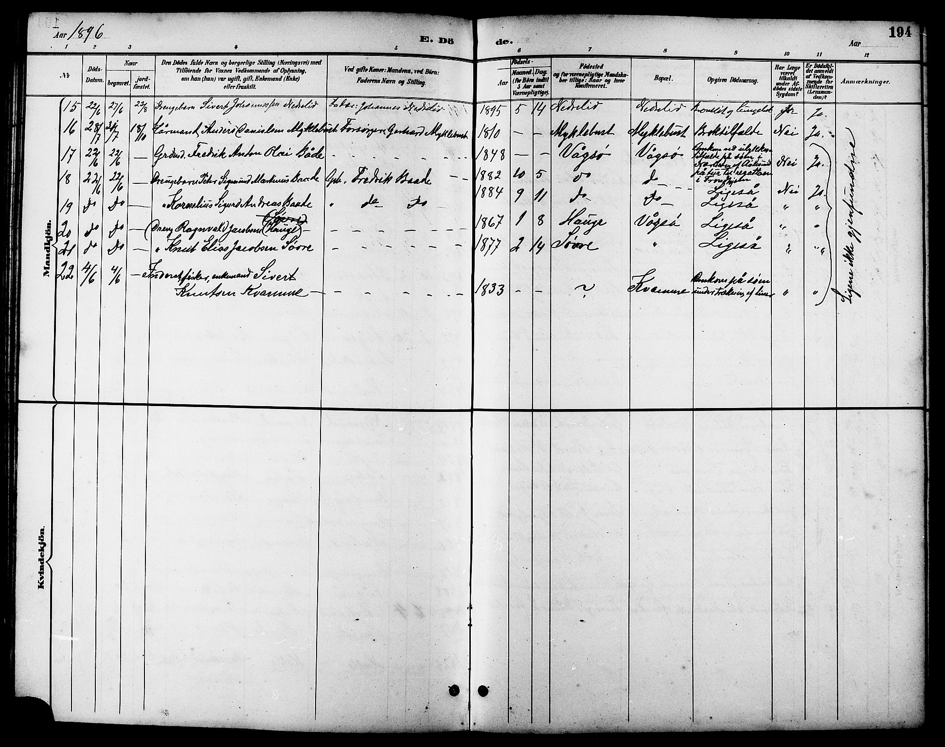 Ministerialprotokoller, klokkerbøker og fødselsregistre - Møre og Romsdal, AV/SAT-A-1454/503/L0049: Klokkerbok nr. 503C04, 1894-1915, s. 194