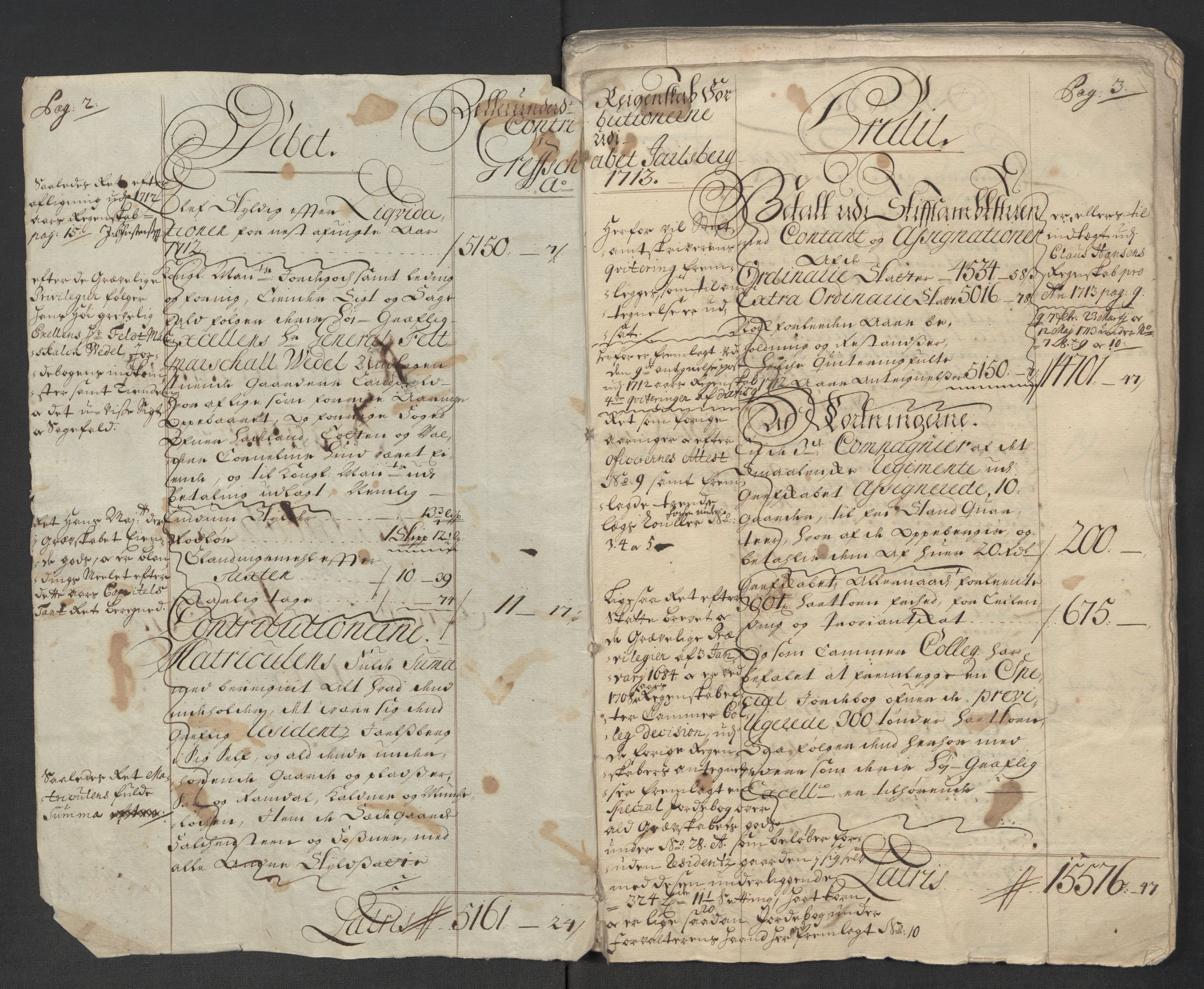 Rentekammeret inntil 1814, Reviderte regnskaper, Fogderegnskap, AV/RA-EA-4092/R32/L1878: Fogderegnskap Jarlsberg grevskap, 1713, s. 4