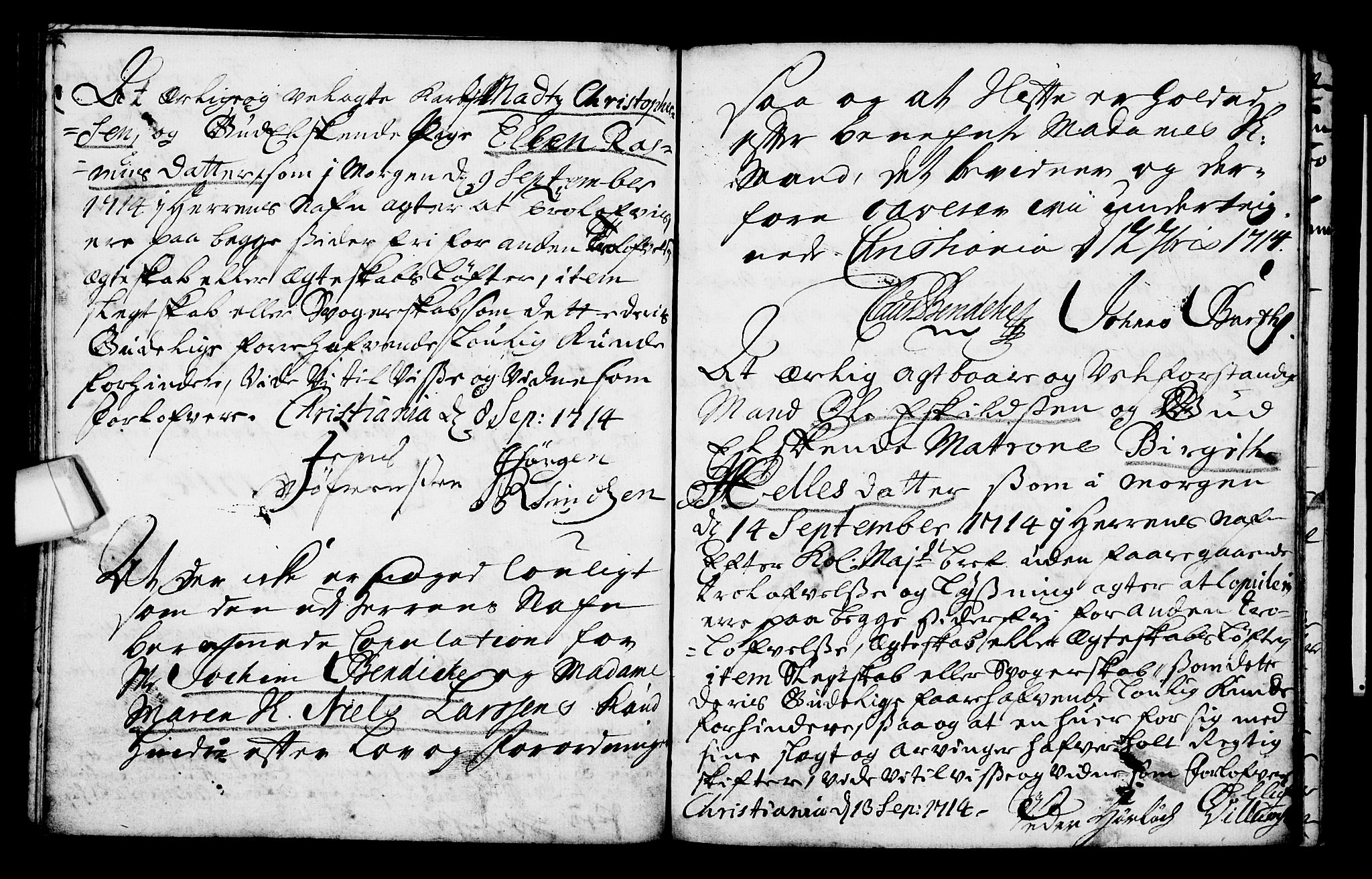 Oslo domkirke Kirkebøker, AV/SAO-A-10752/L/La/L0001: Forlovererklæringer nr. 1, 1707-1716