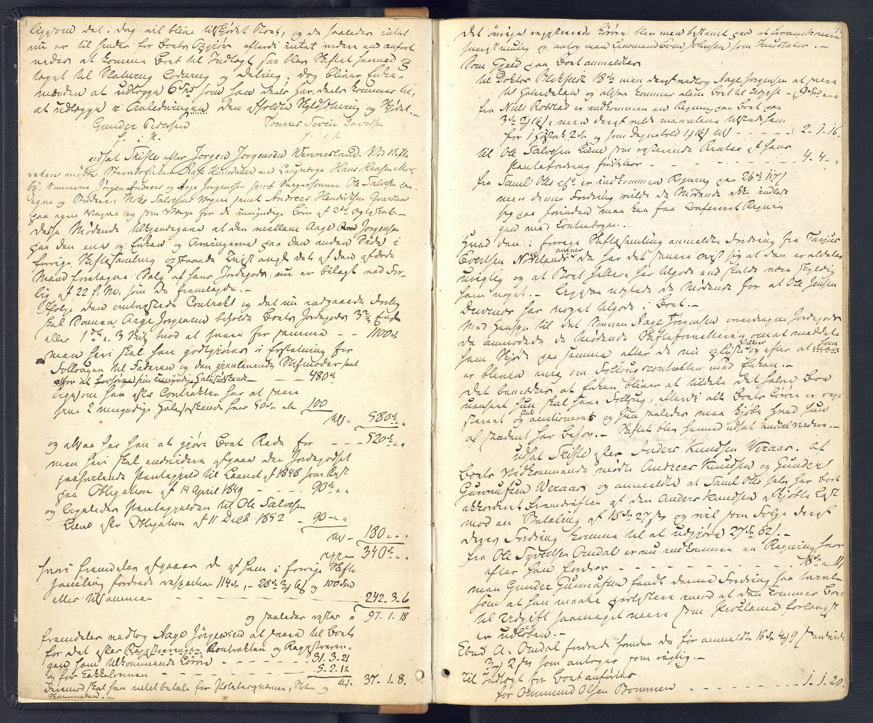 Torridal sorenskriveri, SAK/1221-0012/H/Hc/L0015: Skifteforhandlingsprotokoll med navneregister nr. 1, 1855-1867, s. 4
