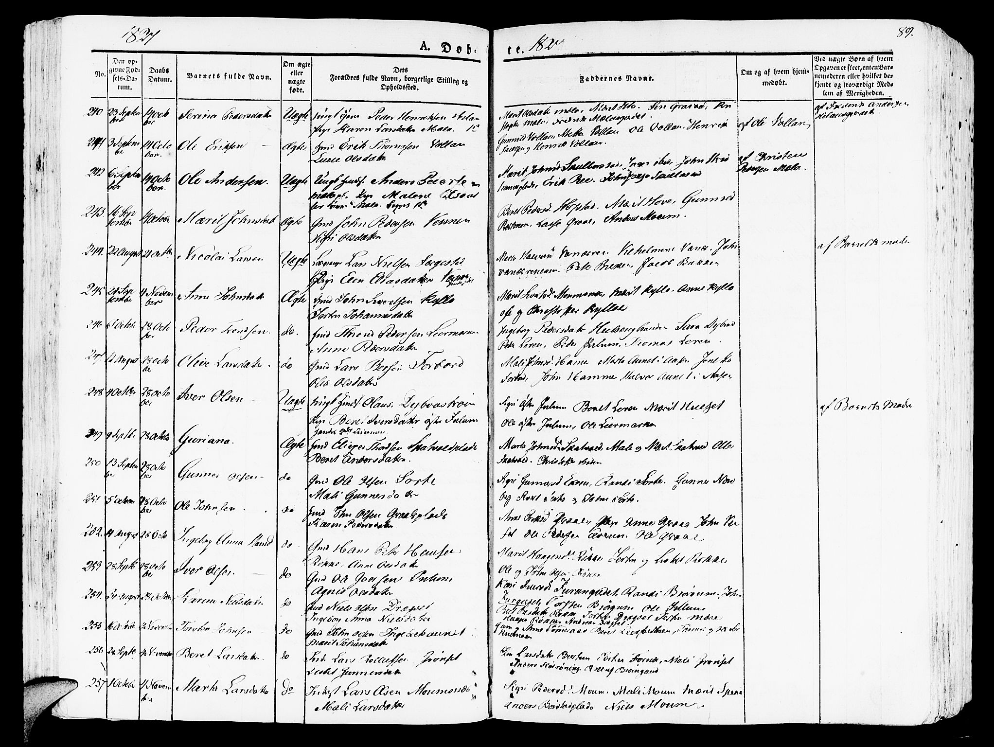 Ministerialprotokoller, klokkerbøker og fødselsregistre - Nord-Trøndelag, SAT/A-1458/709/L0070: Ministerialbok nr. 709A10, 1820-1832, s. 89