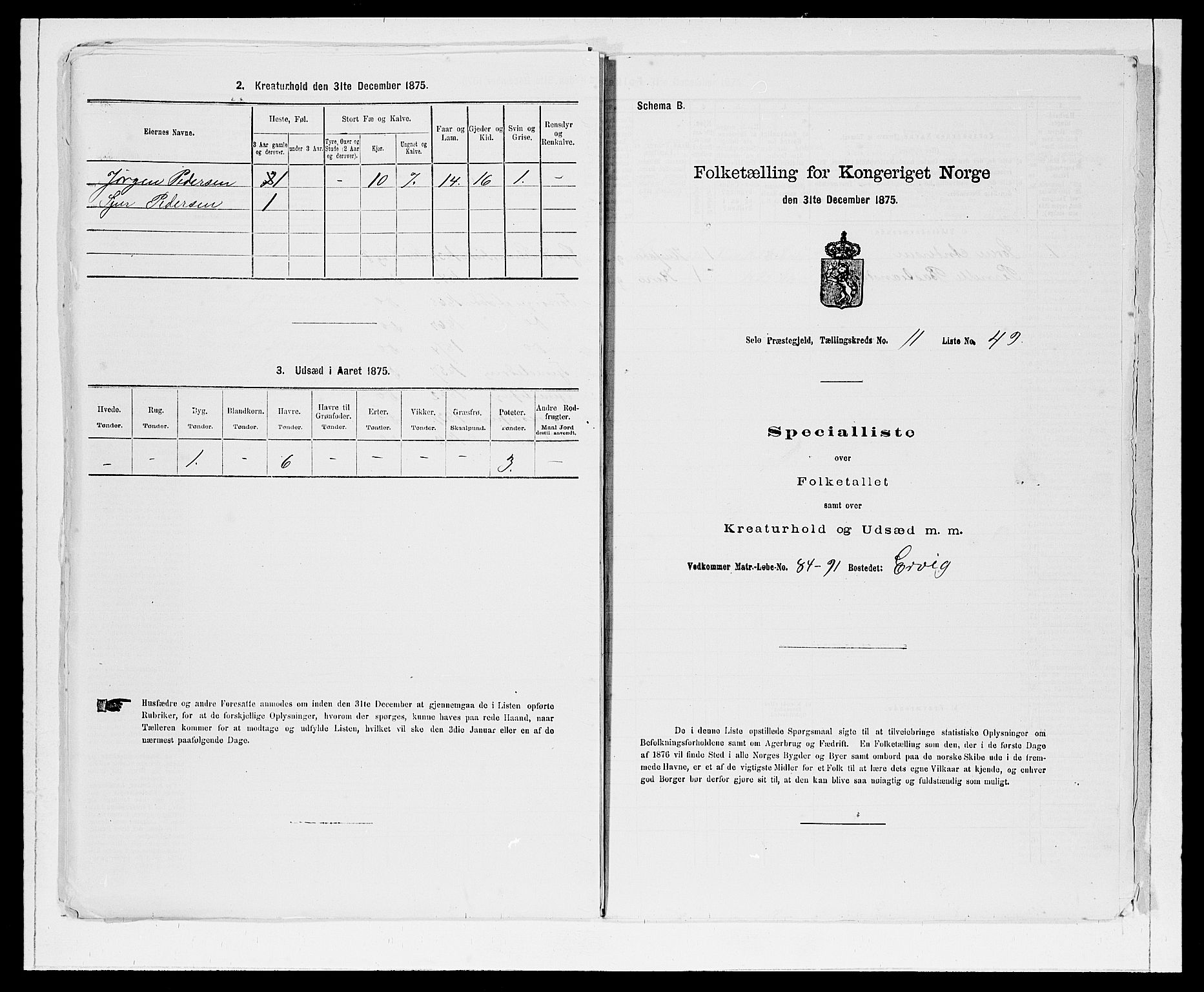 SAB, Folketelling 1875 for 1441P Selje prestegjeld, 1875, s. 1474