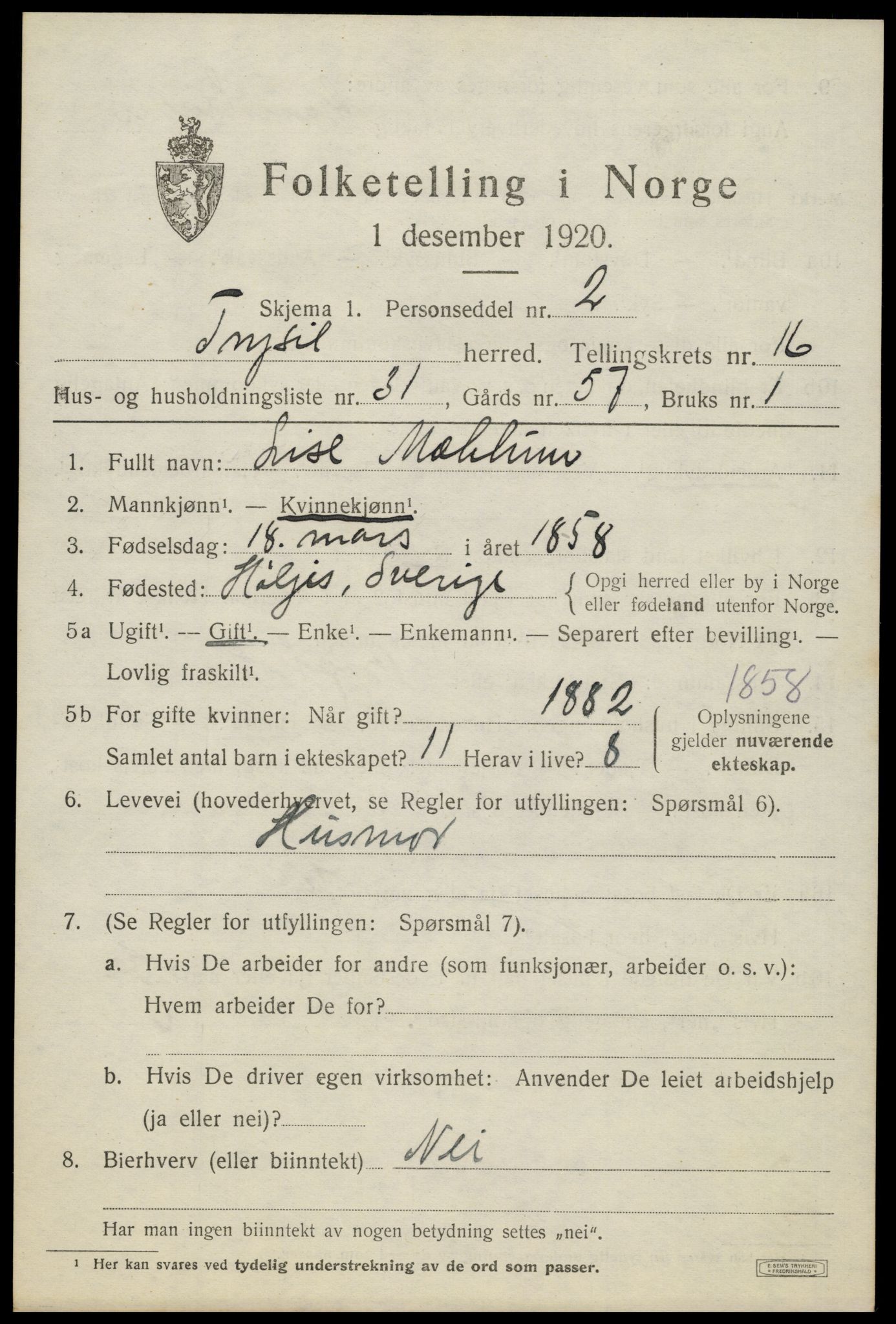 SAH, Folketelling 1920 for 0428 Trysil herred, 1920, s. 9775