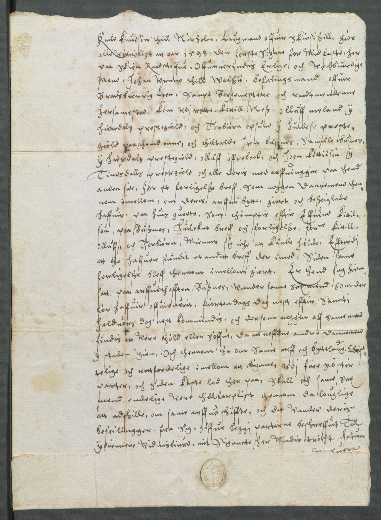 Riksarkivets diplomsamling, AV/RA-EA-5965/F02/L0107: Dokumenter, 1599, s. 44