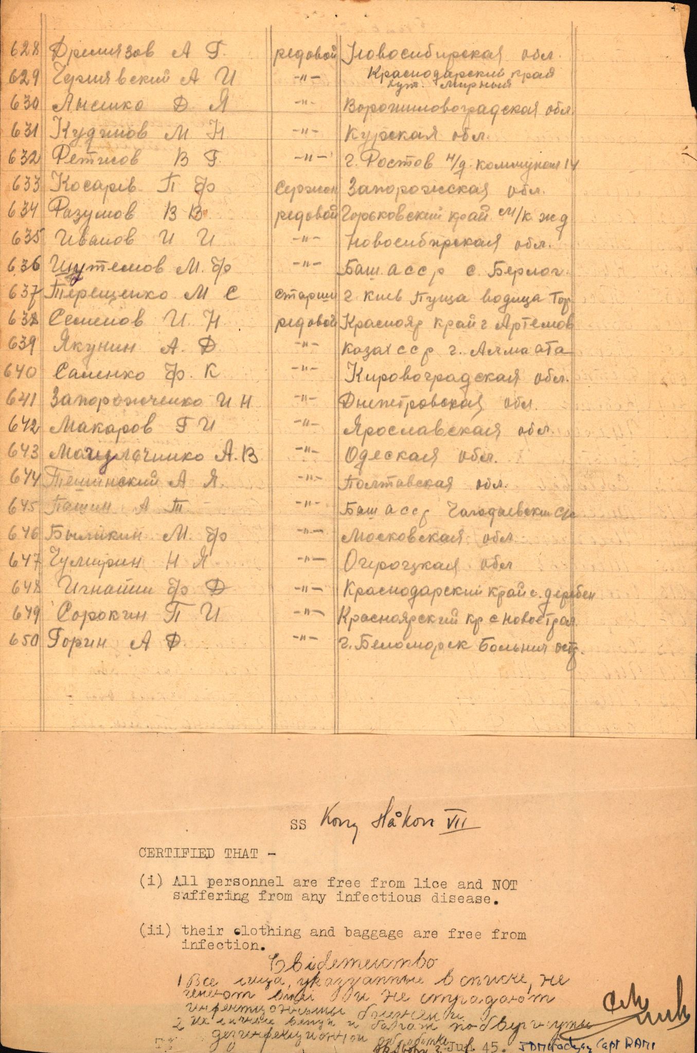 Flyktnings- og fangedirektoratet, Repatrieringskontoret, RA/S-1681/D/Db/L0024: Displaced Persons (DPs) og sivile tyskere, 1945-1948, s. 101