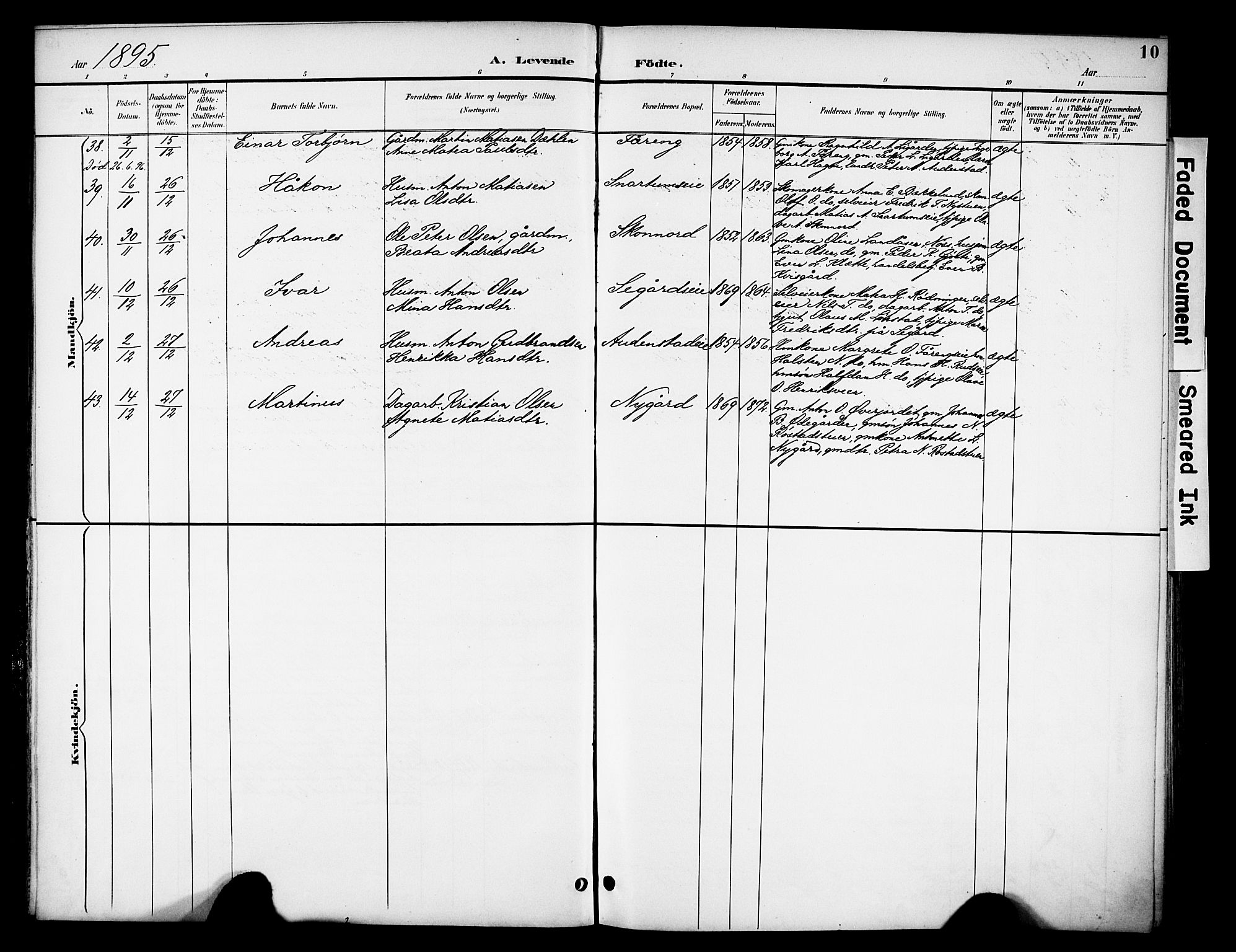 Biri prestekontor, AV/SAH-PREST-096/H/Ha/Haa/L0008: Ministerialbok nr. 8, 1894-1901, s. 10