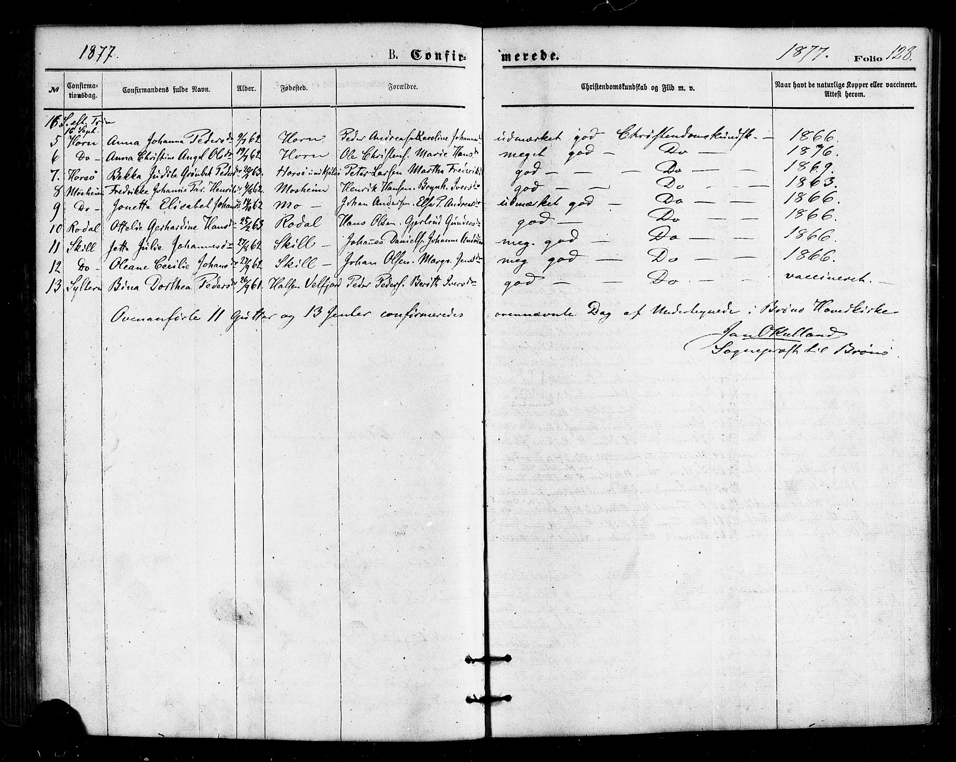 Ministerialprotokoller, klokkerbøker og fødselsregistre - Nordland, SAT/A-1459/813/L0199: Ministerialbok nr. 813A09, 1875-1885, s. 128