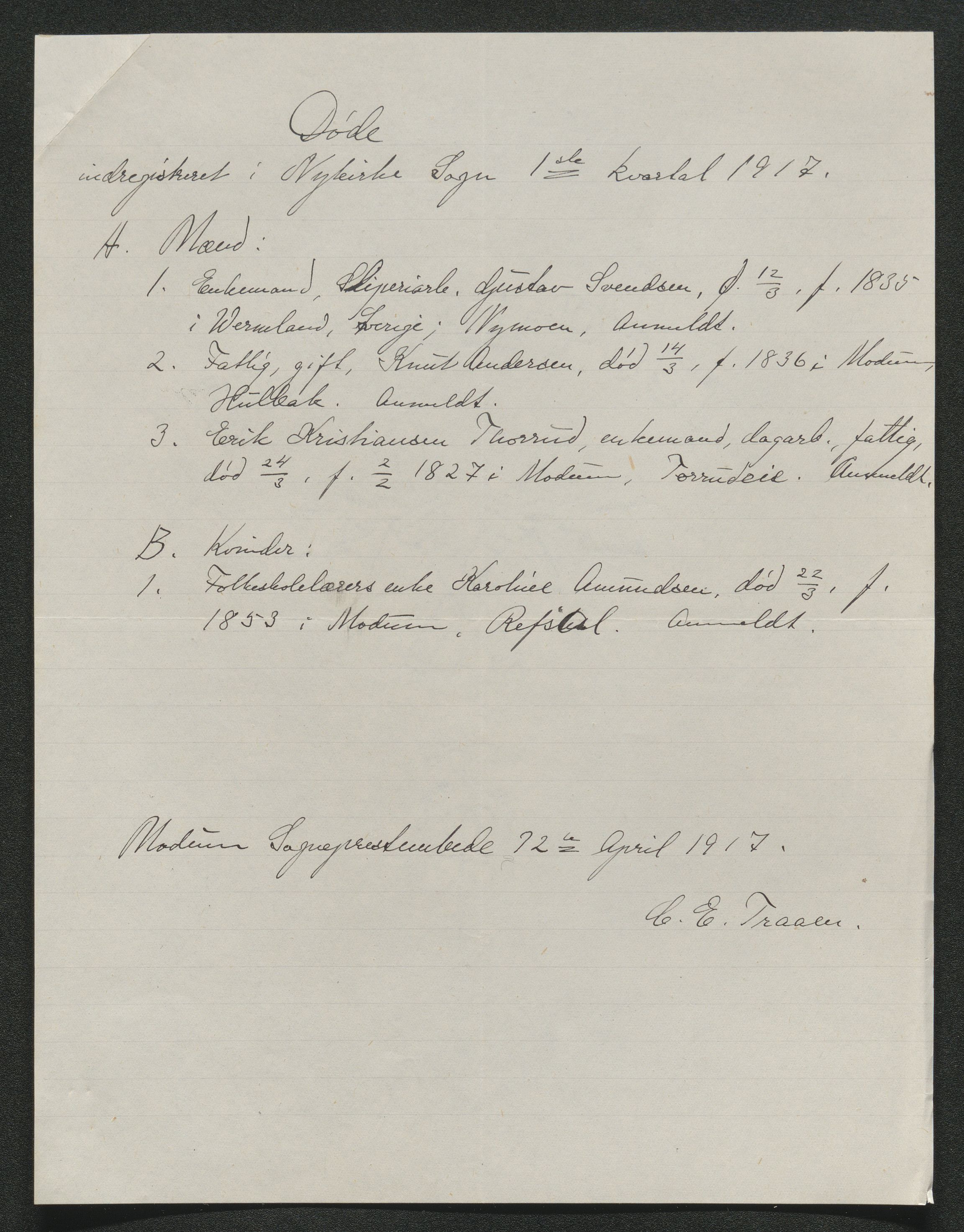Eiker, Modum og Sigdal sorenskriveri, SAKO/A-123/H/Ha/Hab/L0038: Dødsfallsmeldinger, 1916-1917, s. 976