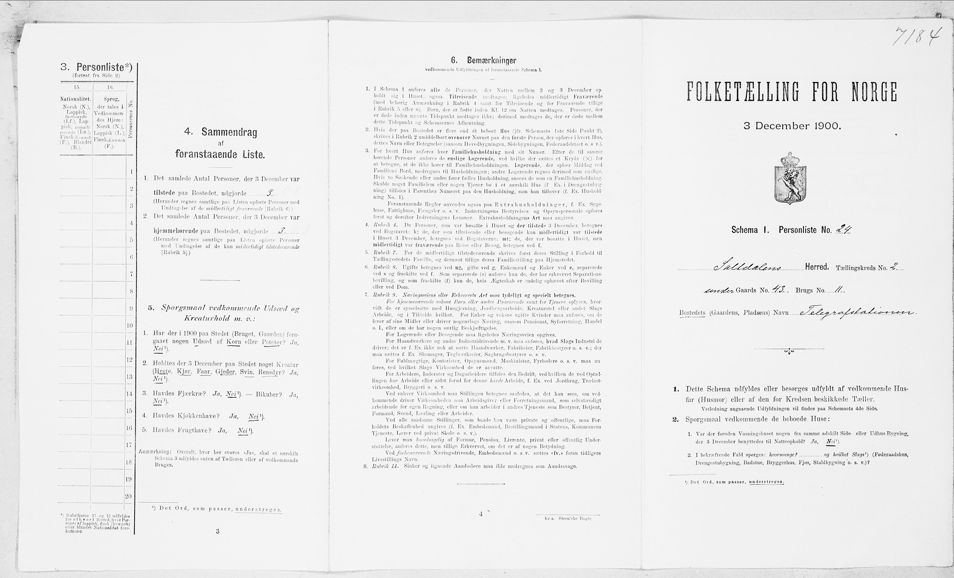SAT, Folketelling 1900 for 1840 Saltdal herred, 1900, s. 160