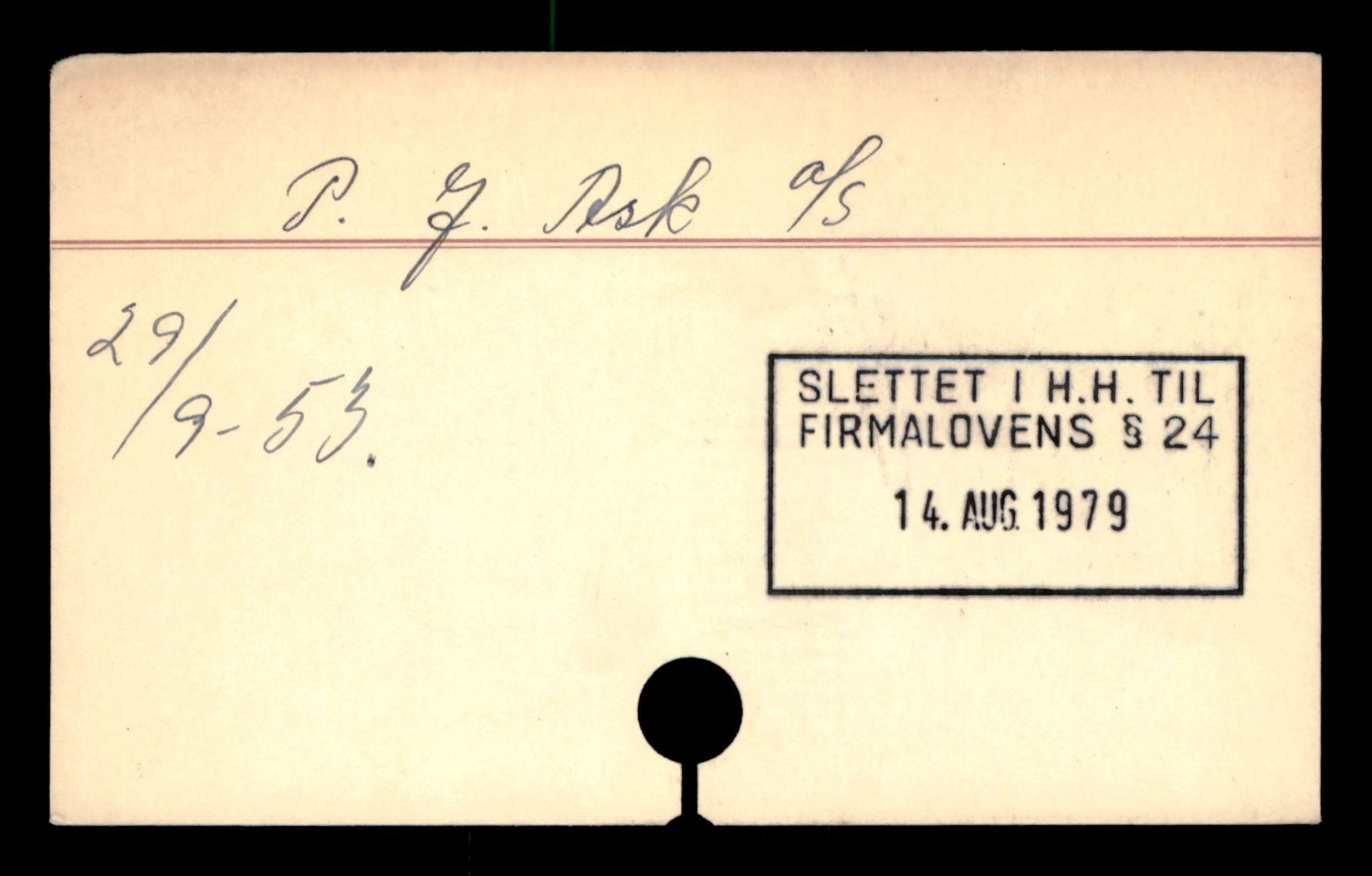 Oslo byfogd, Handelsregisteret, SAT/A-10867/G/Ga/Gad/L0060: Kartotekkort - Slettede foretak, Pj-Rem, 1890-1990