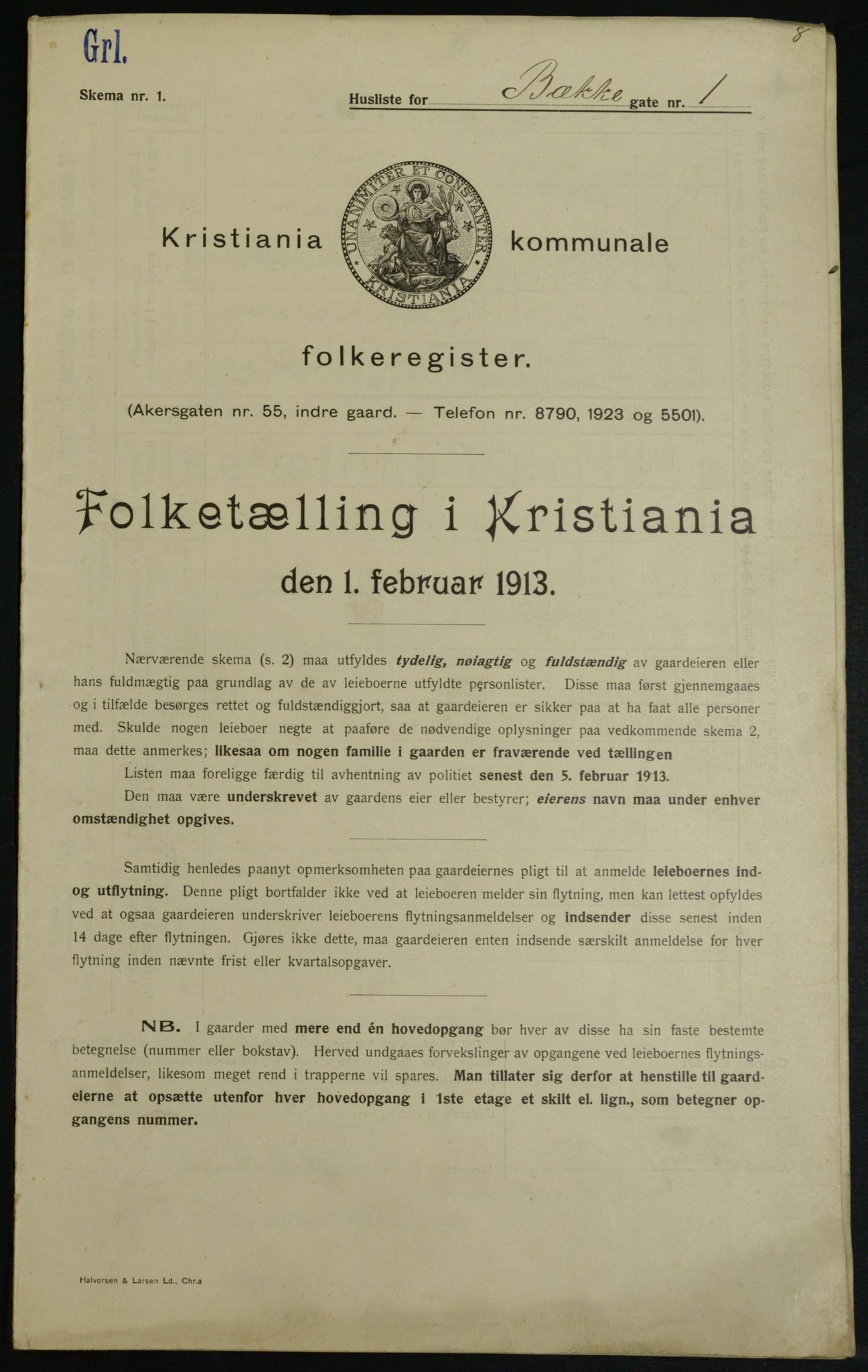 OBA, Kommunal folketelling 1.2.1913 for Kristiania, 1913, s. 11025