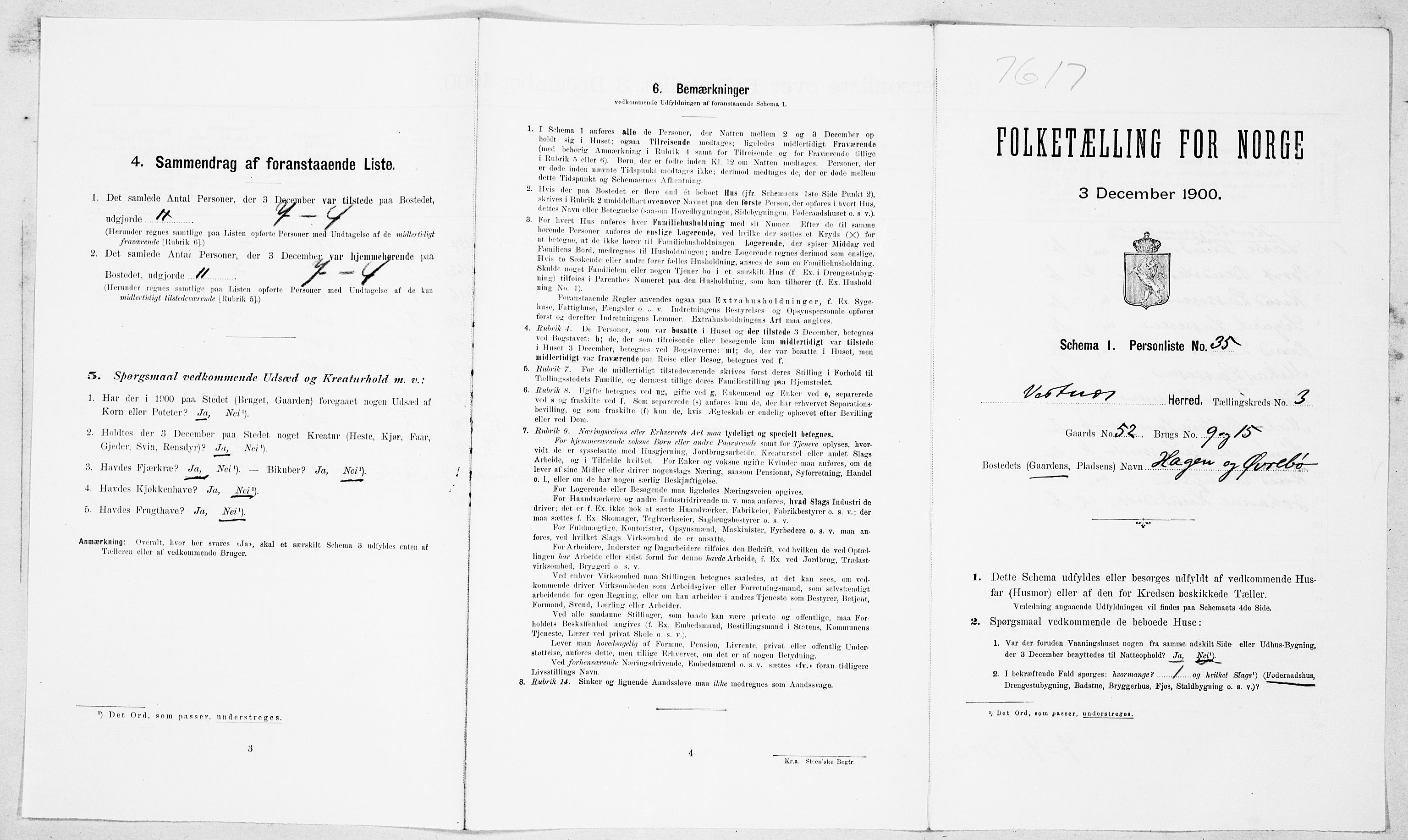 SAT, Folketelling 1900 for 1535 Vestnes herred, 1900, s. 421